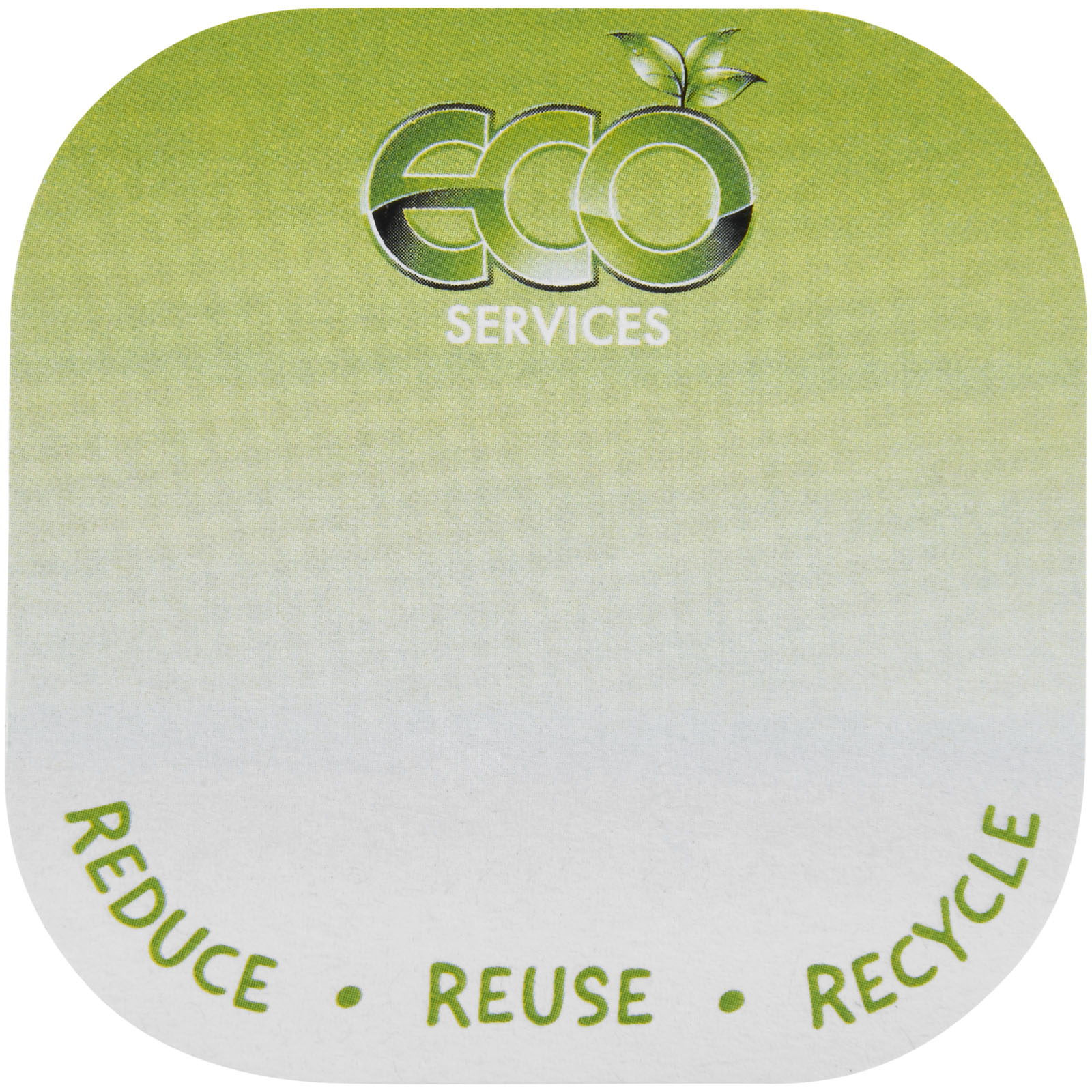 Notes adhésives recyclées Sticky-Mate® de forme carrée avec coins arrondis
