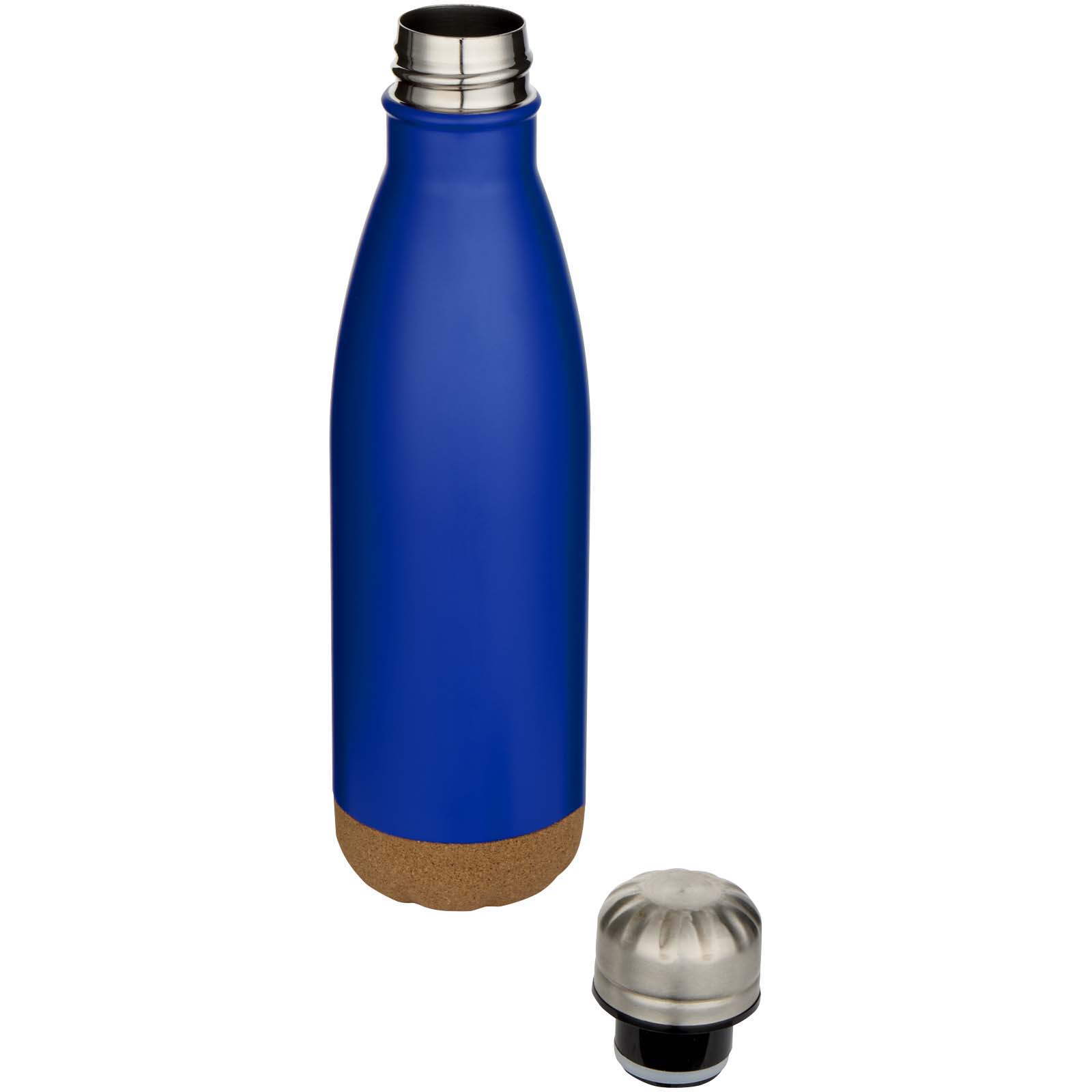 Bouteille d’eau Cove de 500 ml en acier inoxydable isolée sous vide et à double paroi avec détails en liège