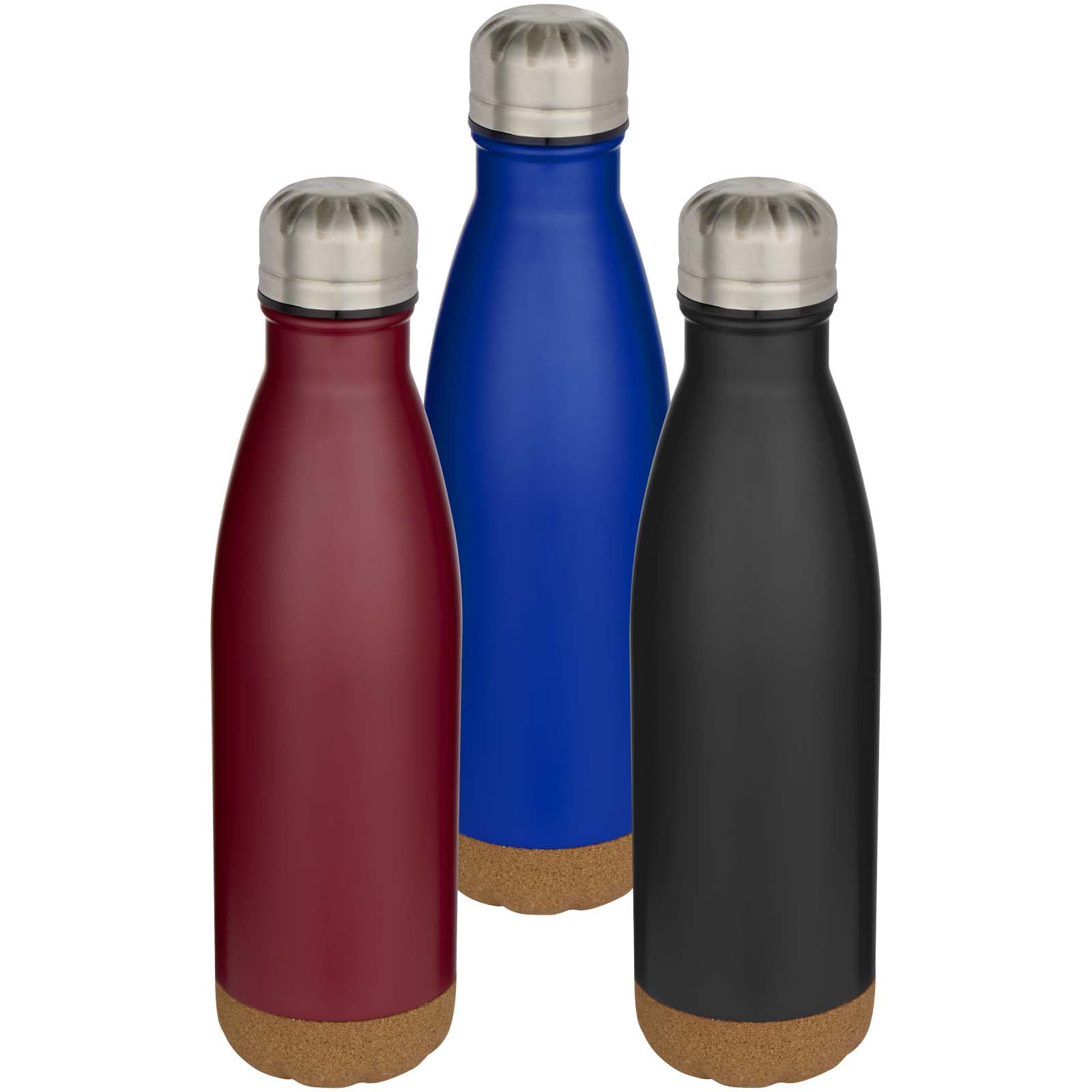 Bouteille d’eau Cove de 500 ml en acier inoxydable isolée sous vide et à double paroi avec détails en liège
