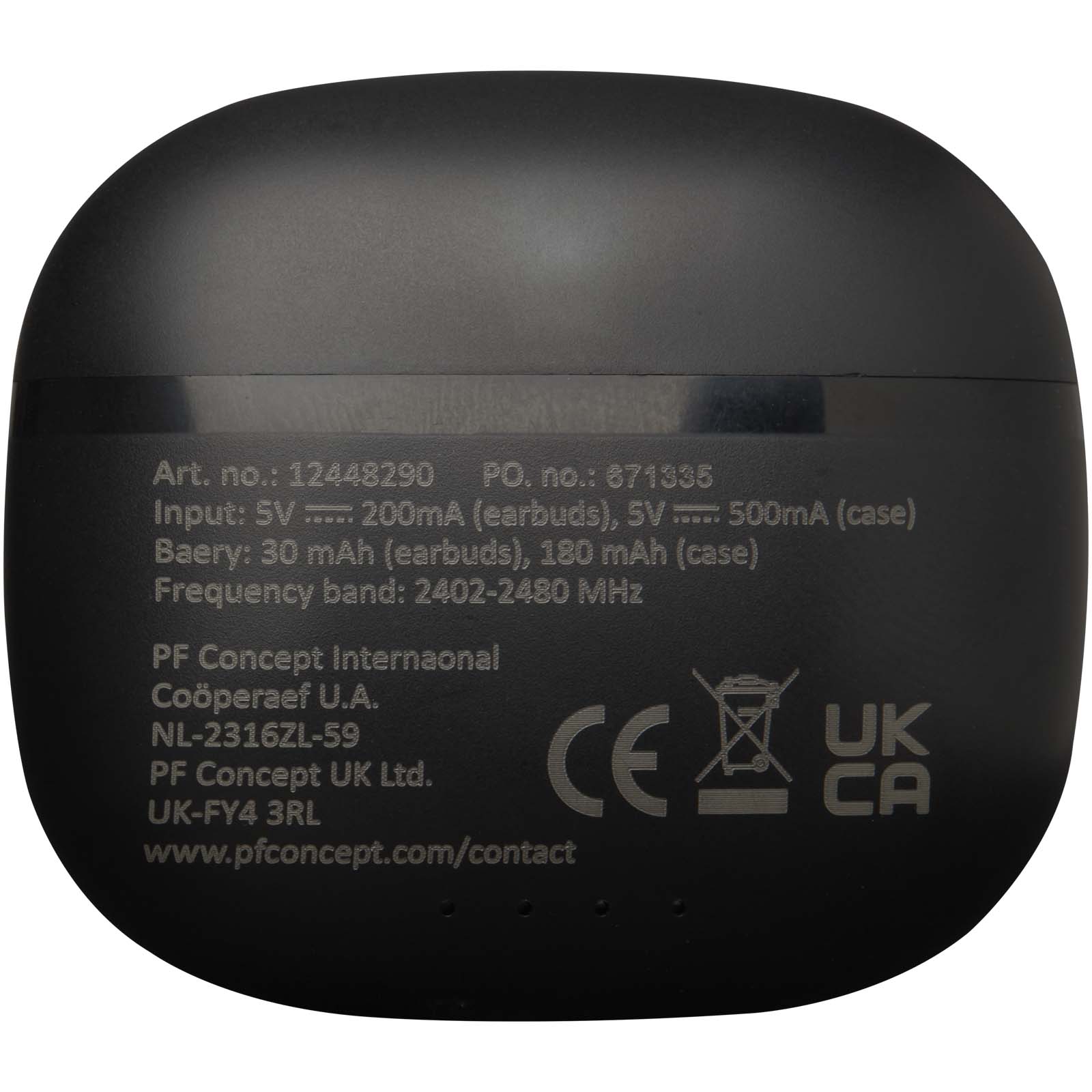 Oreillette Bluetooth® True Wireless Alterf en plastique recyclé avec embouts en silicone