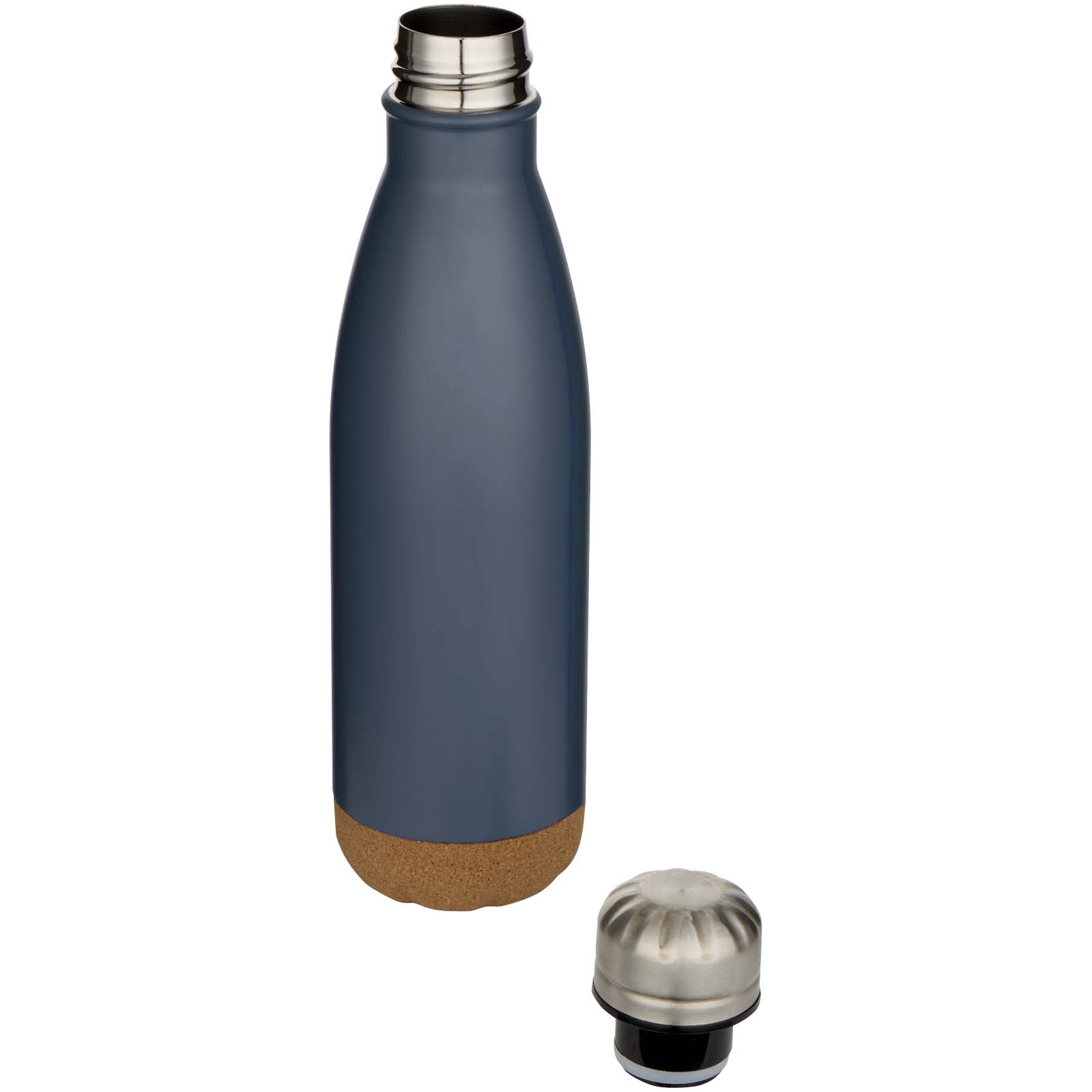 Bouteille d’eau Cove de 500 ml en acier inoxydable isolée sous vide et à double paroi avec détails en liège