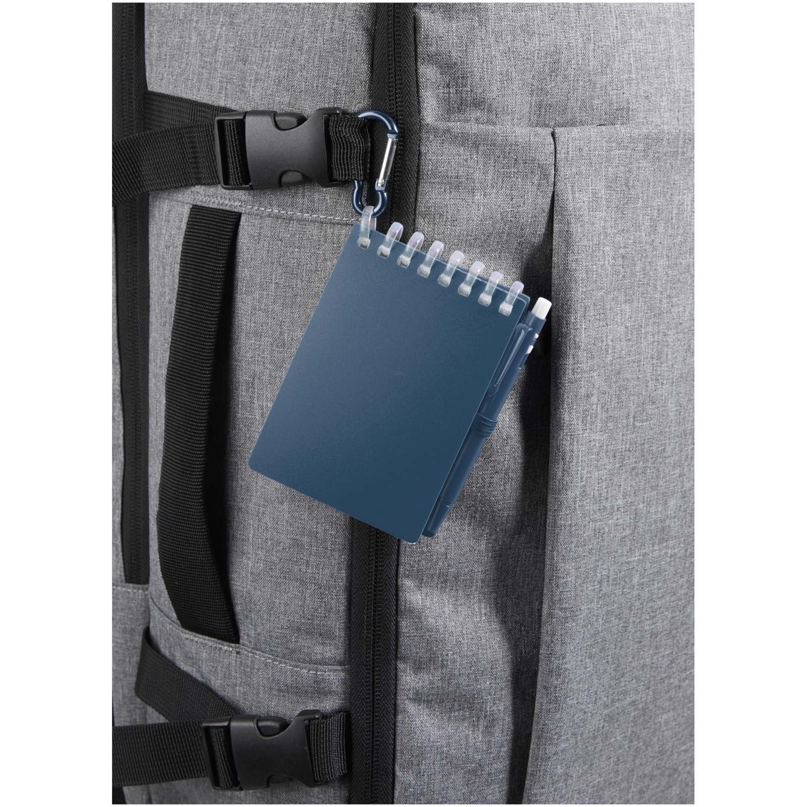Ensemble carnet souple d’extérieur recyclé et stylo bille (encre noire) Lig Mini