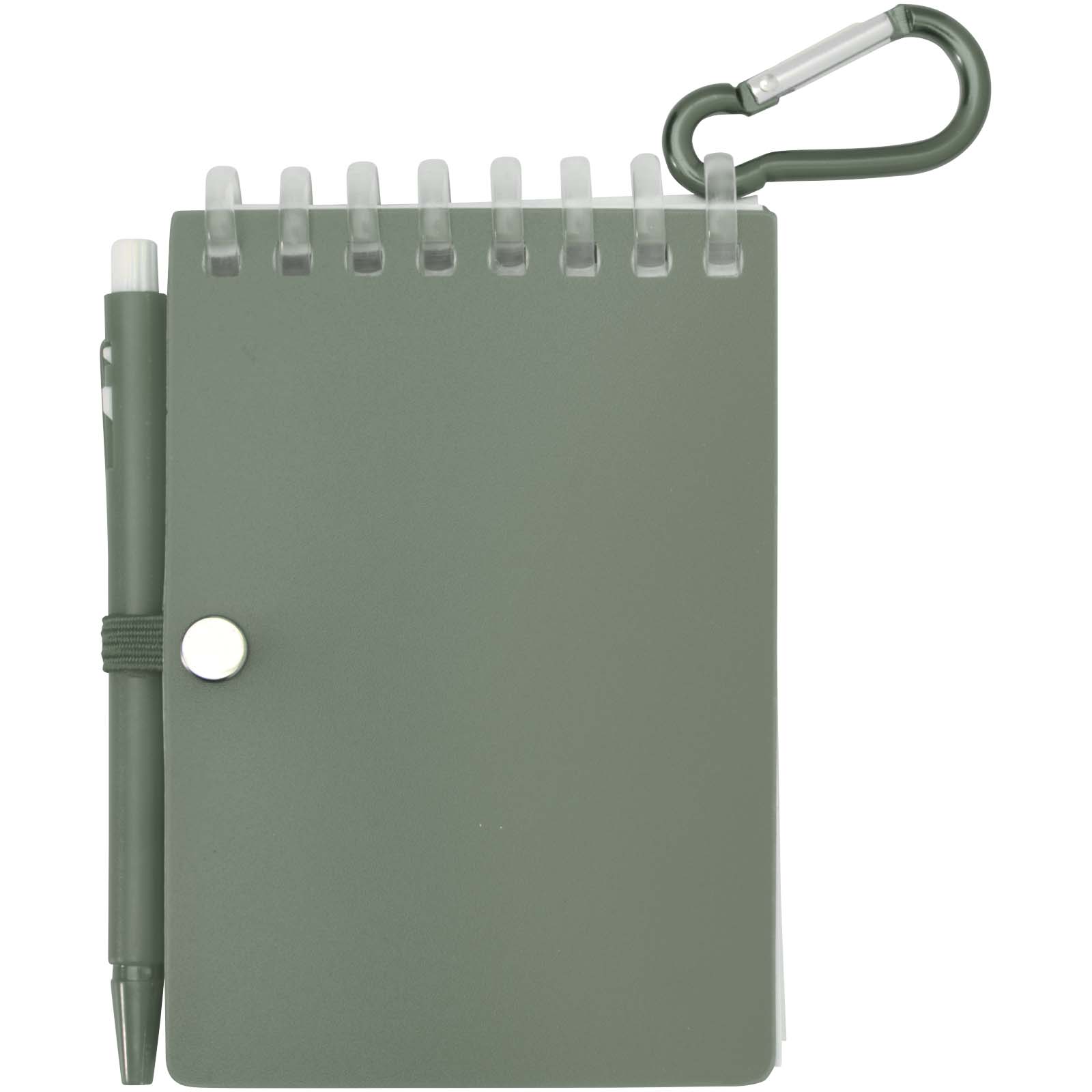 Ensemble carnet souple d’extérieur recyclé et stylo bille (encre noire) Lig Mini
