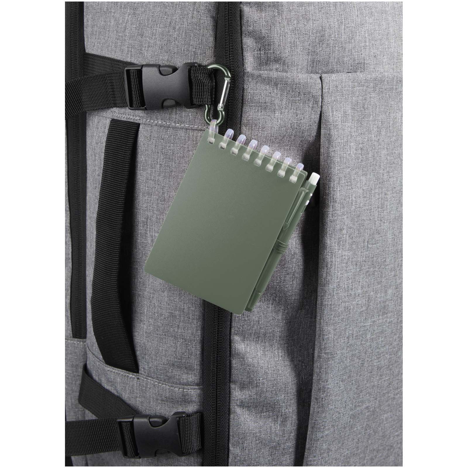 Ensemble carnet souple d’extérieur recyclé et stylo bille (encre noire) Lig Mini