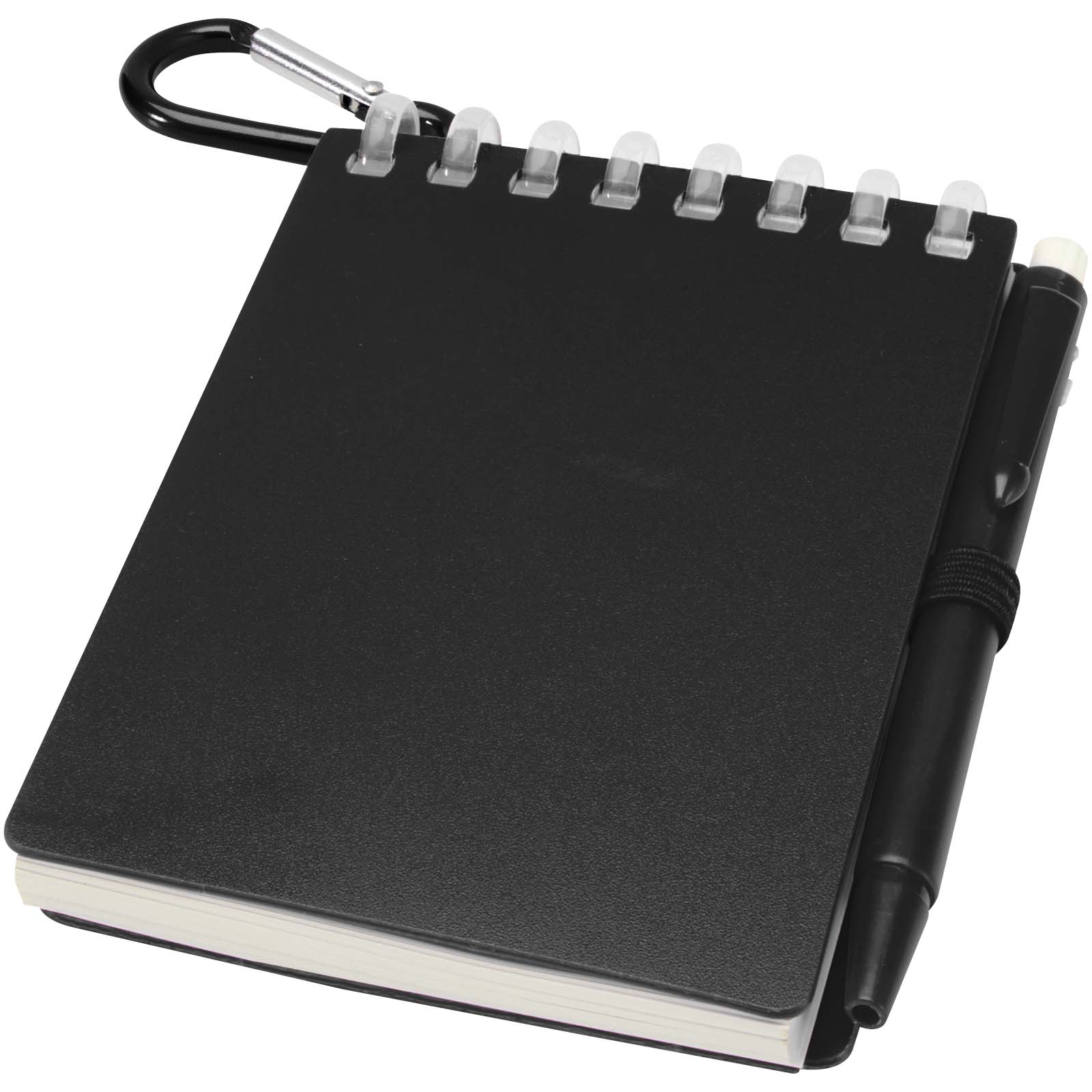 Ensemble carnet souple d’extérieur recyclé et stylo bille (encre noire) Lig Mini
