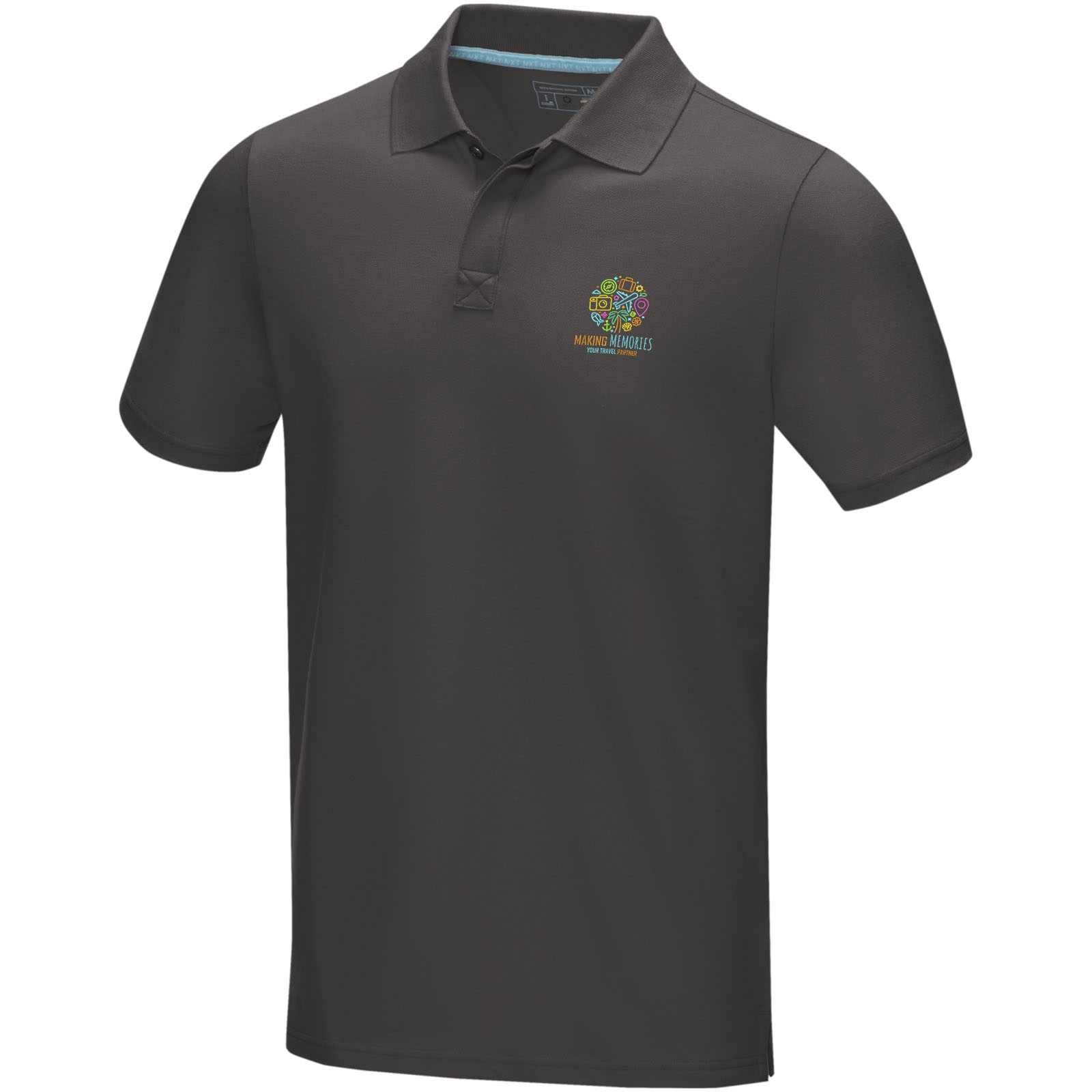 Elevate Polo Graphite bio manches courtes homme