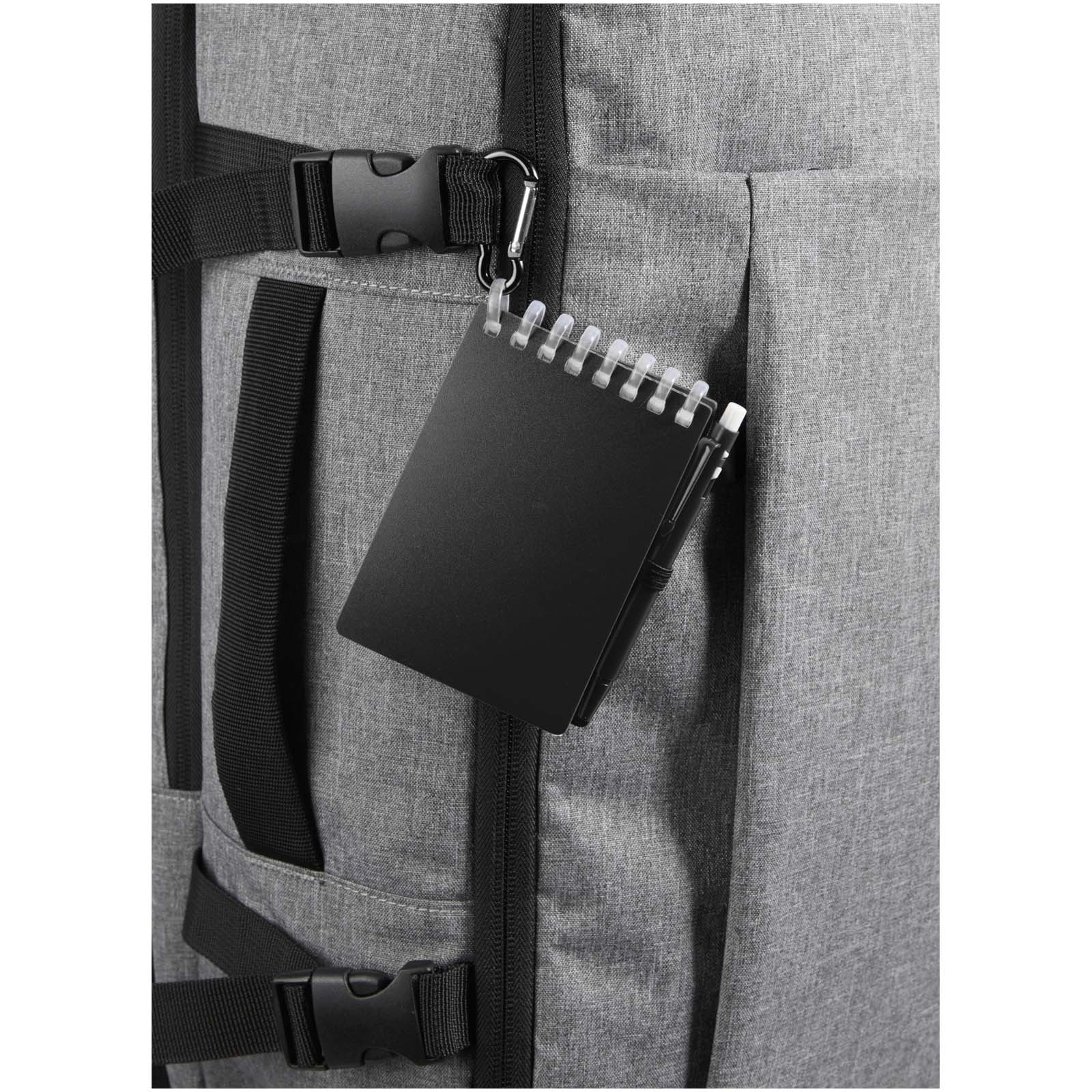 Ensemble carnet souple d’extérieur recyclé et stylo bille (encre noire) Lig Mini