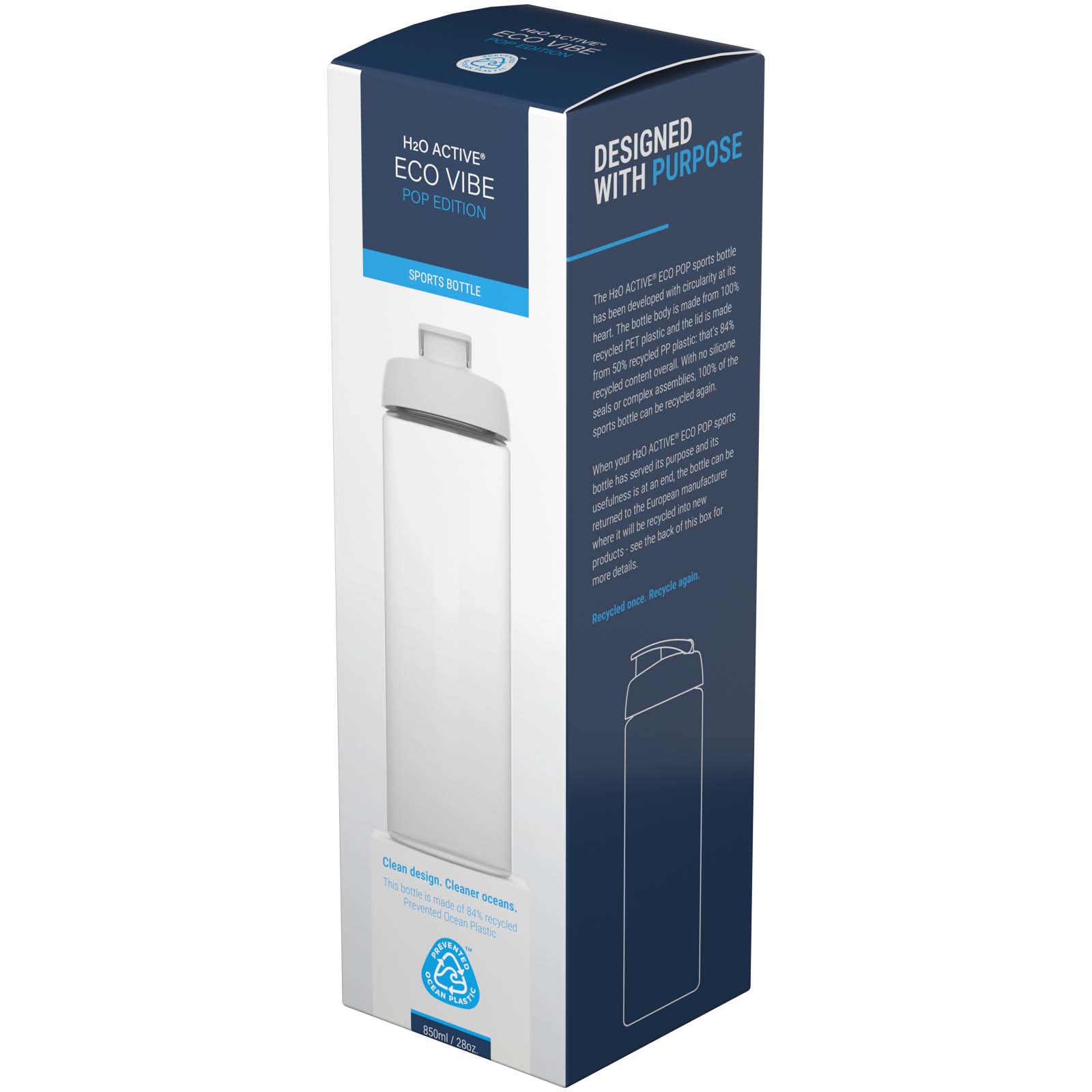 Bouteille de sport H2O Active® Eco POP Vibe de 850 ml avec couvercle à bascule