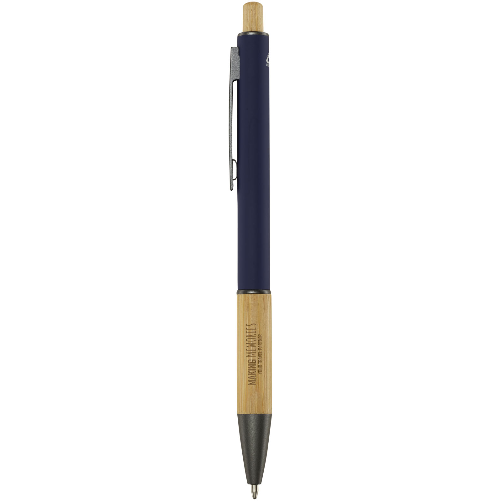 Stylo bille en aluminium recyclé Darius (encre noire)