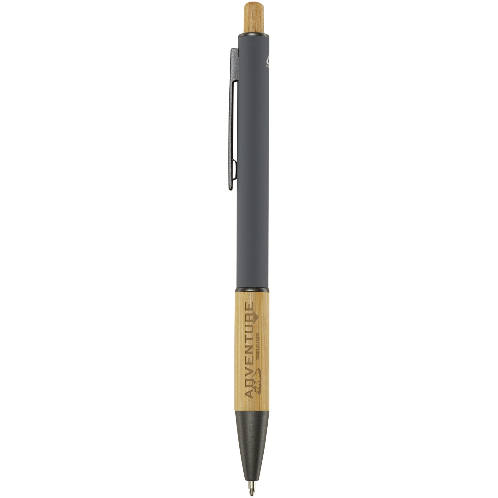 Stylo bille en aluminium recyclé Darius (encre noire)