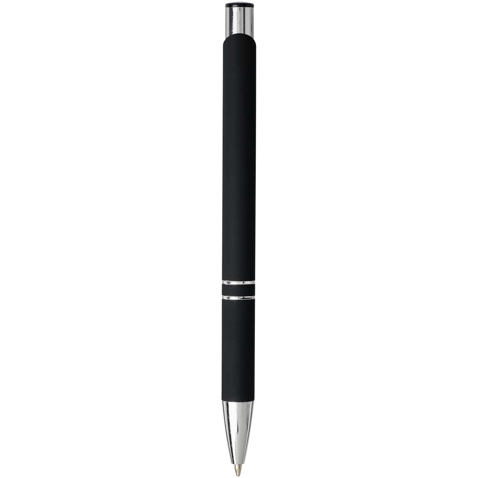 Stylo bille rétractable doux au toucher Moneta (encre noire)