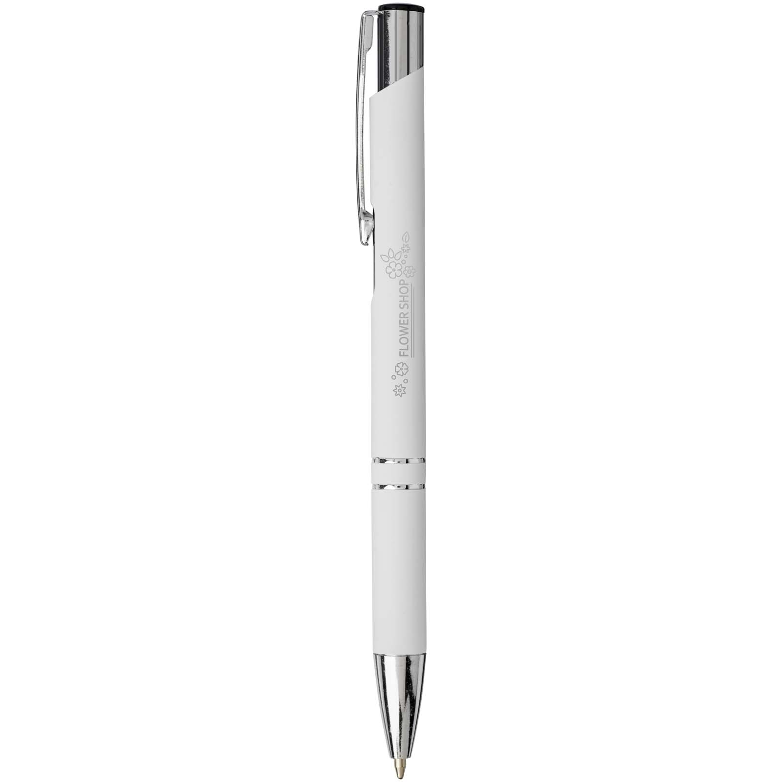 Stylo bille rétractable doux au toucher Moneta (encre noire)