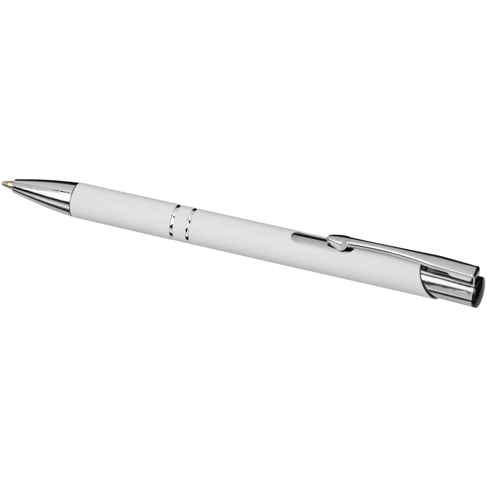 Stylo bille rétractable doux au toucher Moneta (encre noire)