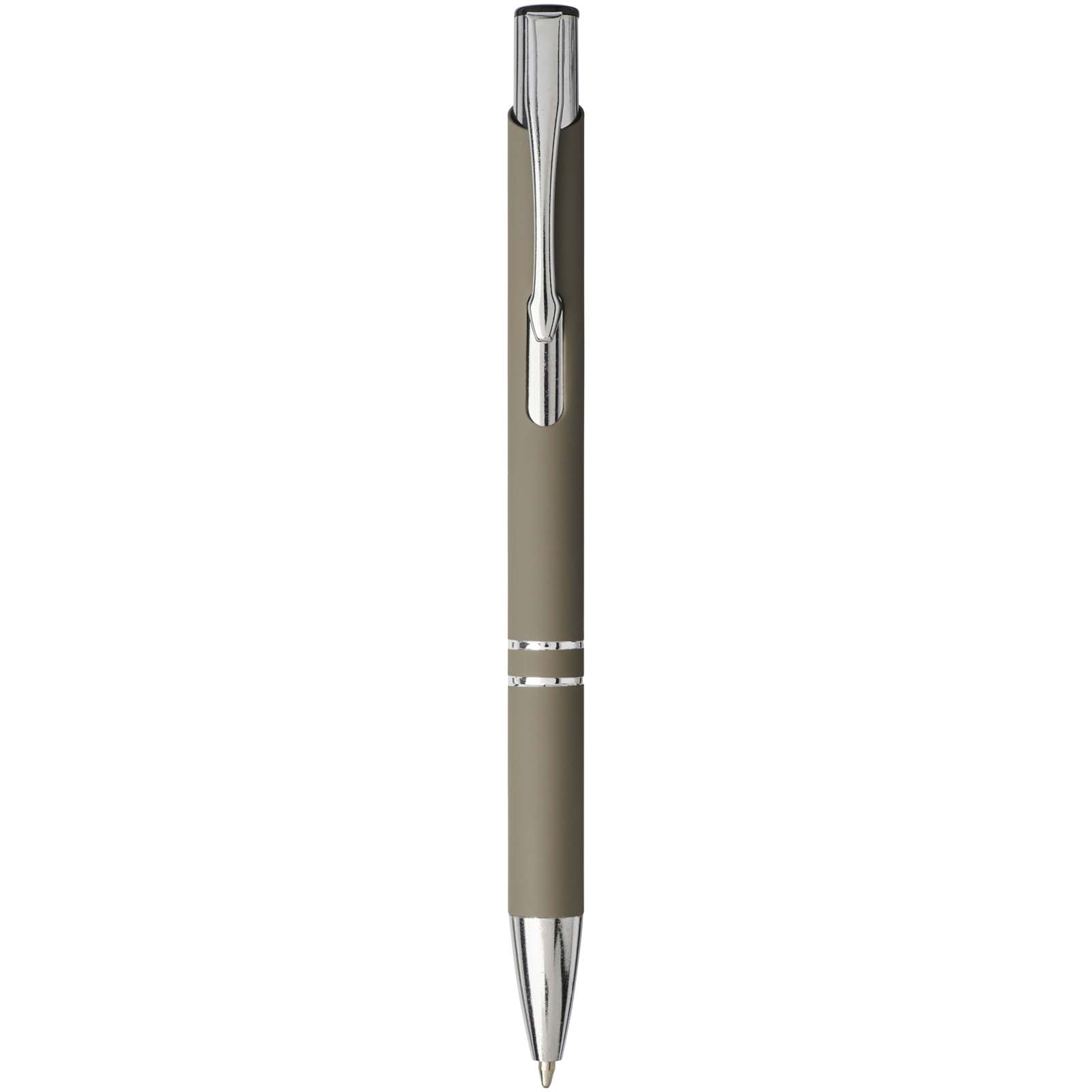 Stylo bille rétractable doux au toucher Moneta (encre noire)