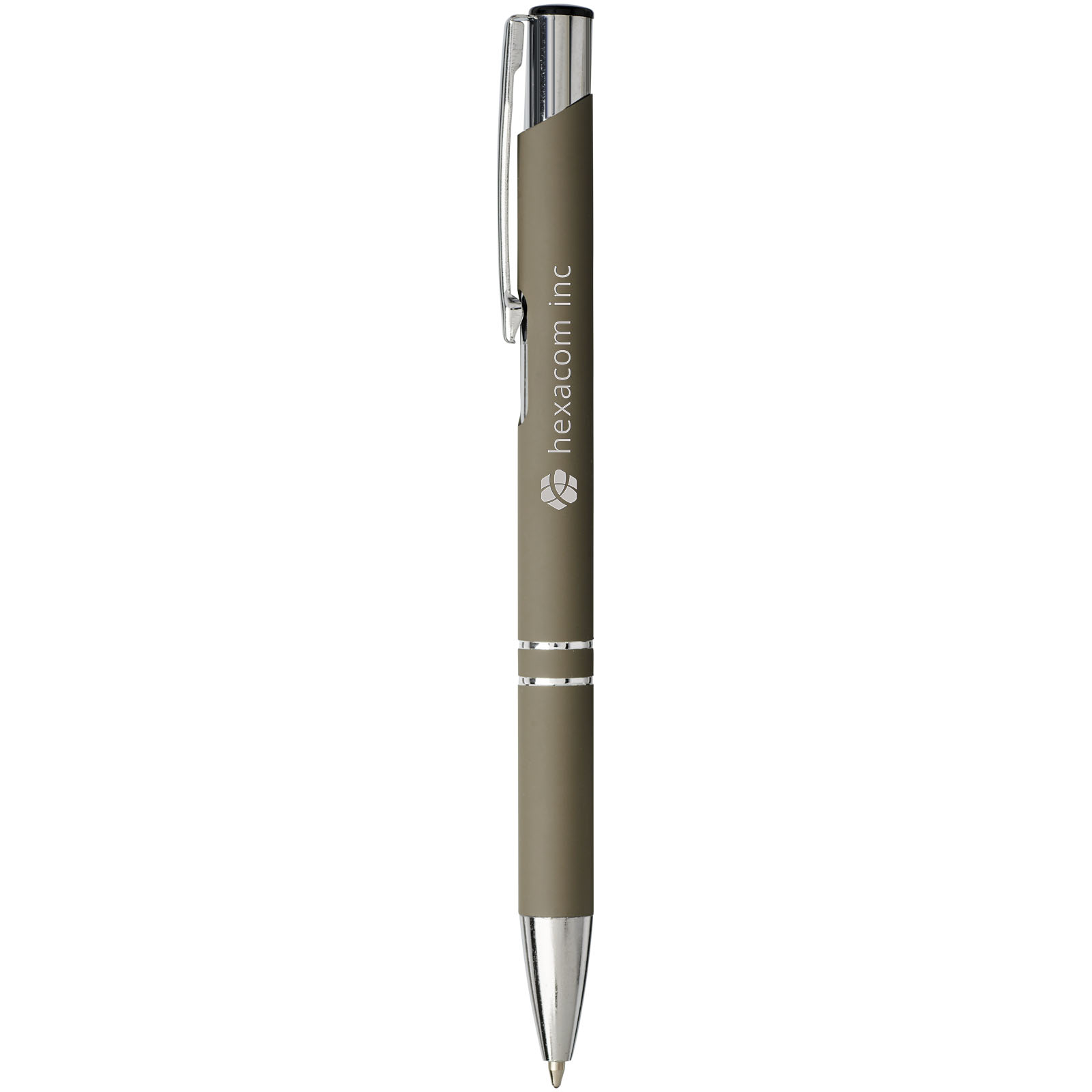Stylo bille rétractable doux au toucher Moneta (encre noire)