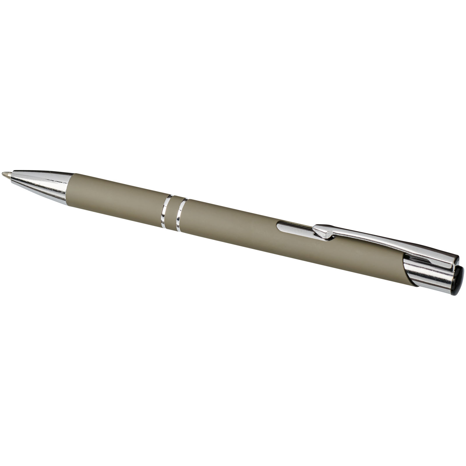 Stylo bille rétractable doux au toucher Moneta (encre noire)