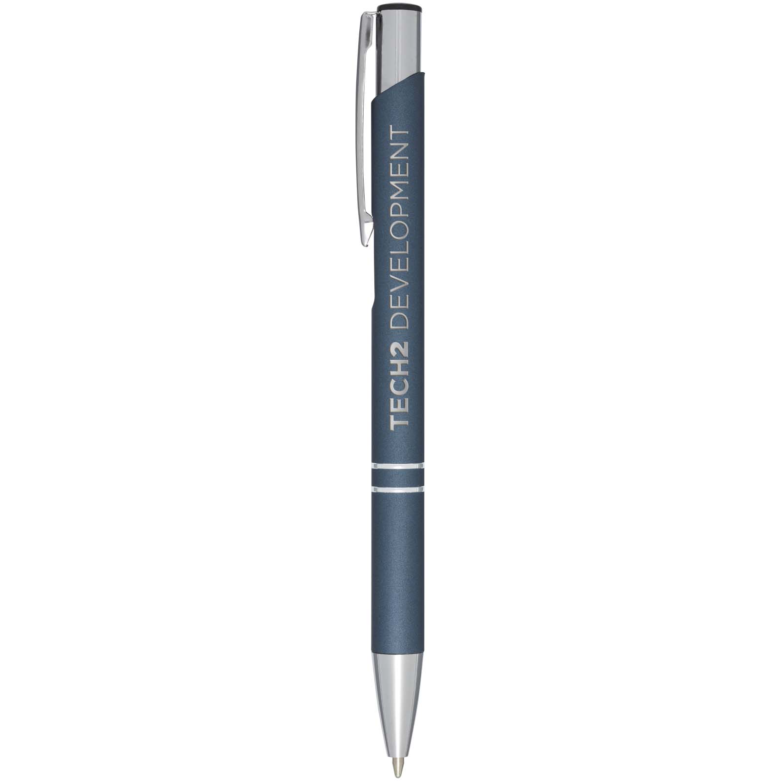 Stylo bille rétractable doux au toucher Moneta (encre noire)