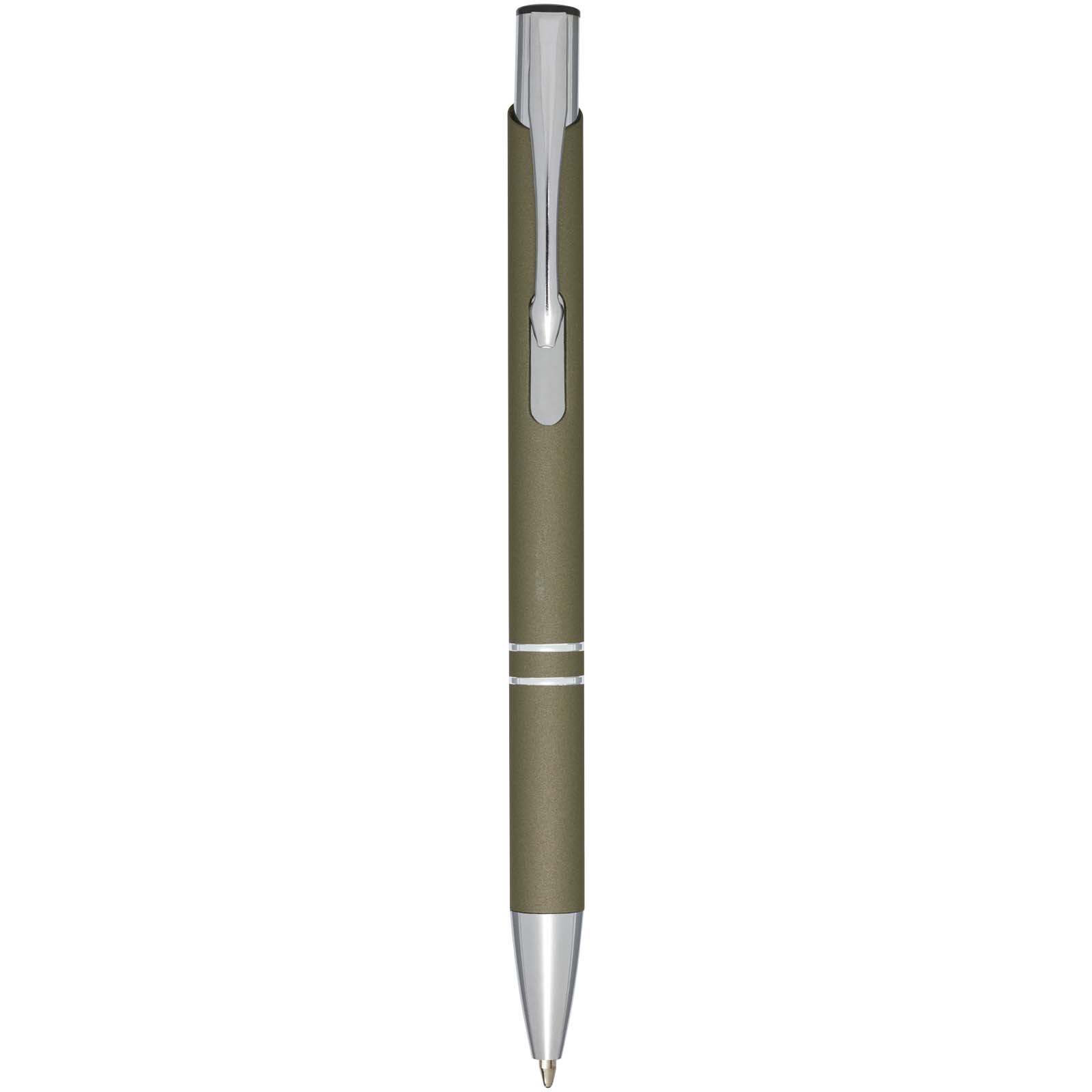 Stylo bille rétractable doux au toucher Moneta (encre noire)