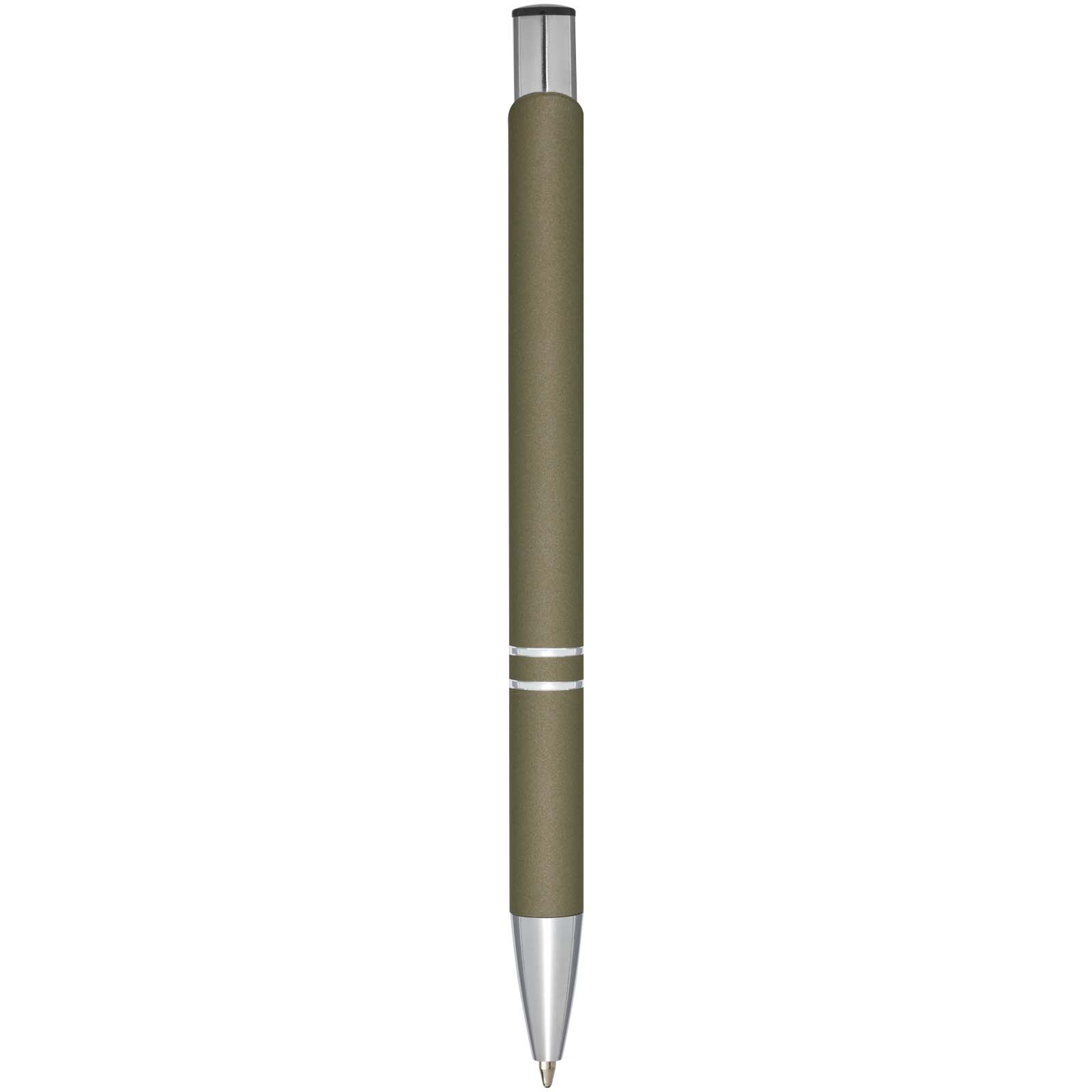 Stylo bille rétractable doux au toucher Moneta (encre noire)