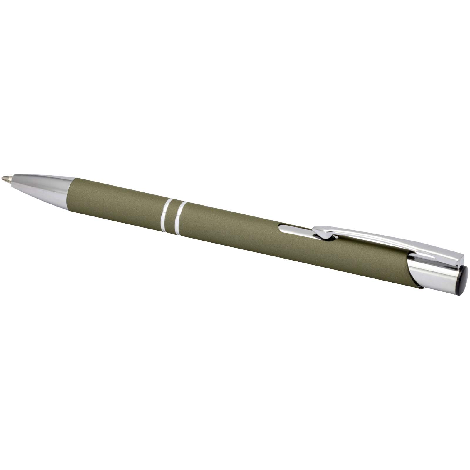 Stylo bille rétractable doux au toucher Moneta (encre noire)