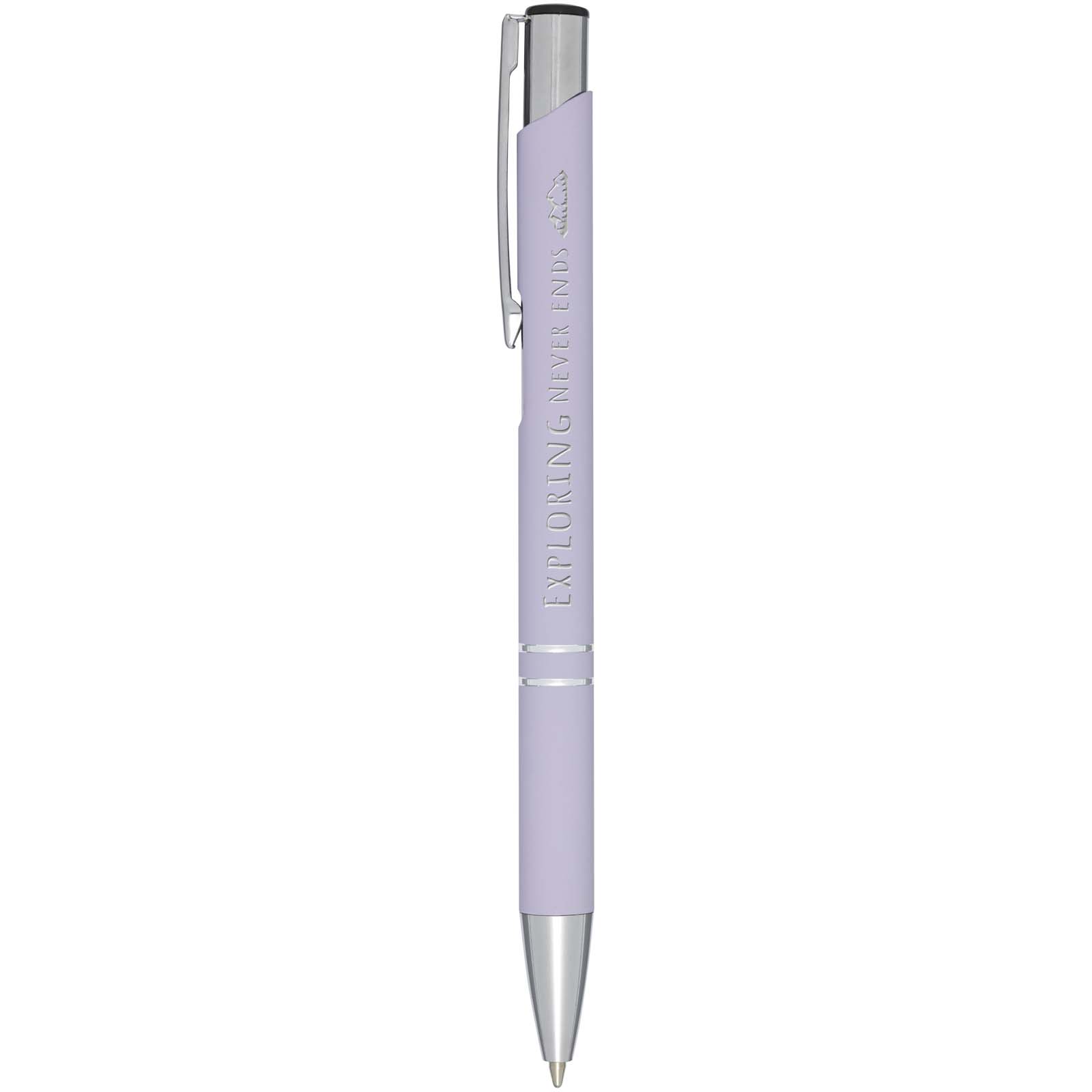 Stylo bille rétractable doux au toucher Moneta (encre noire)