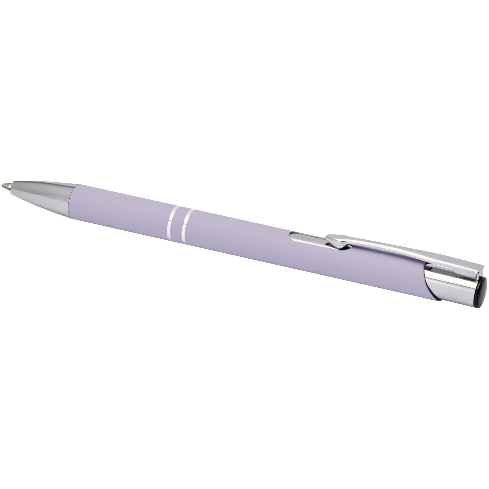 Stylo bille rétractable doux au toucher Moneta (encre noire)