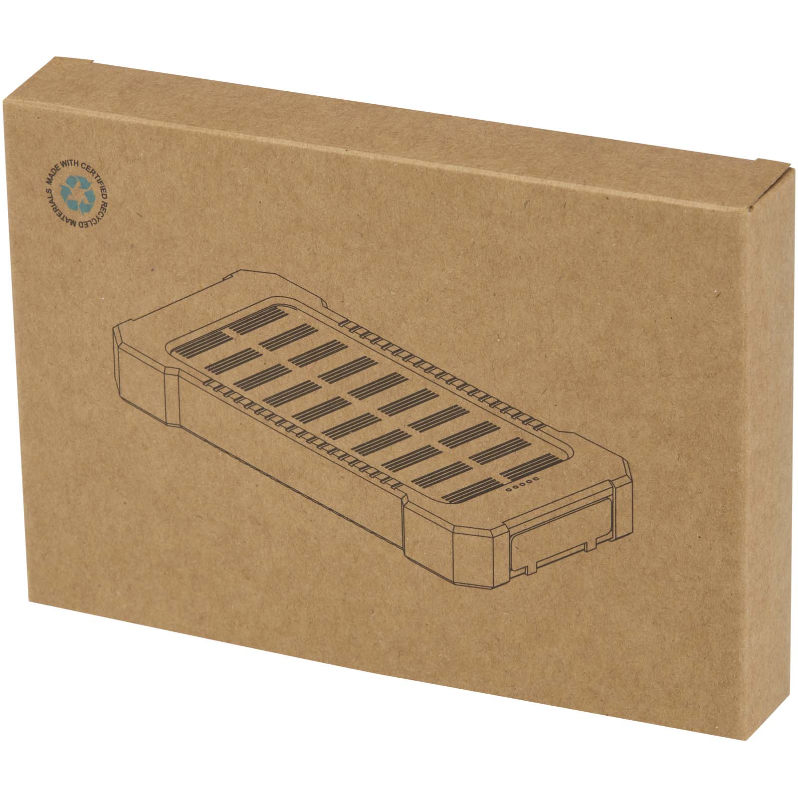 Batterie de secours solaire Altair robuste de 5 000 mAh et 10 W en plastique recyclé avec lampe de poche intégrée