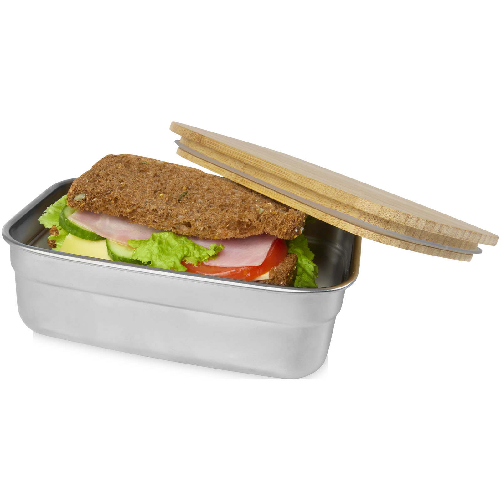 Seasons Boîte repas Tite en acier inoxydable avec couvercle en bambou 700 ml