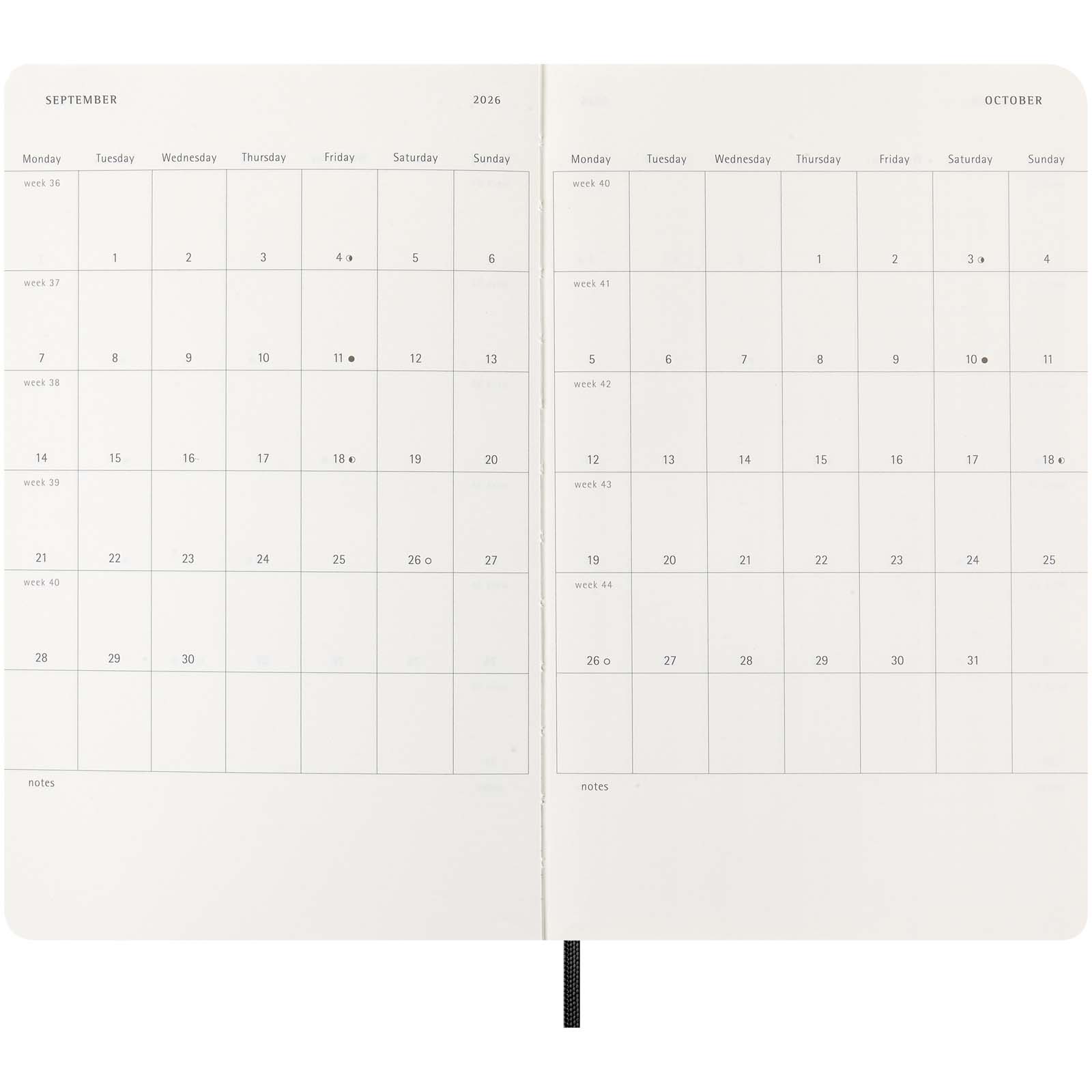Agenda L quotidien 12 mois Moleskine à couverture souple