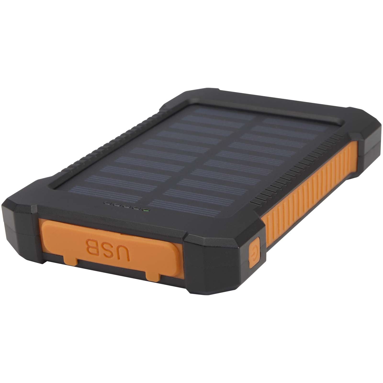 Batterie de secours solaire Altair robuste de 5 000 mAh et 10 W en plastique recyclé avec lampe de poche intégrée