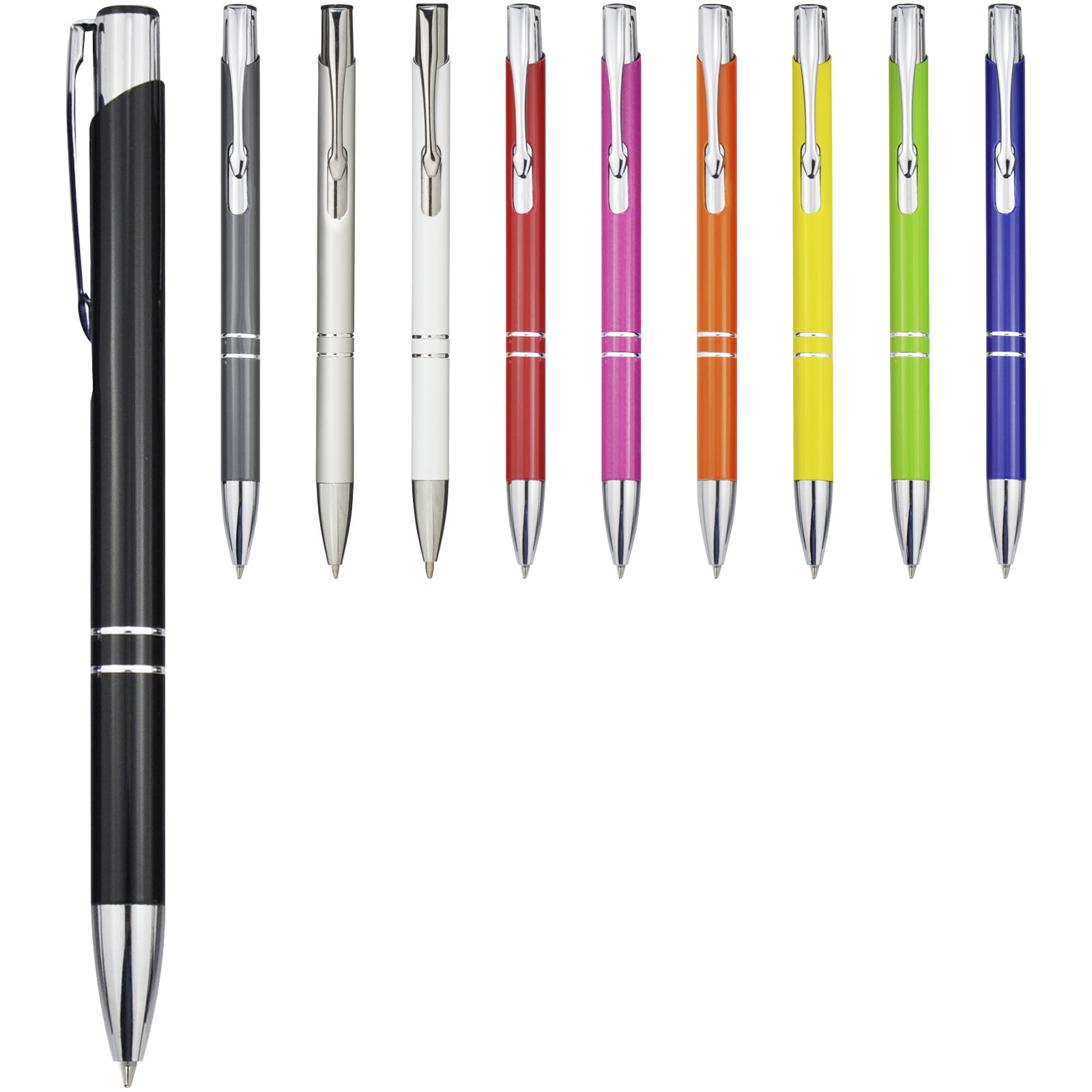 Stylo bille en aluminium recyclé Moneta (encre noire)