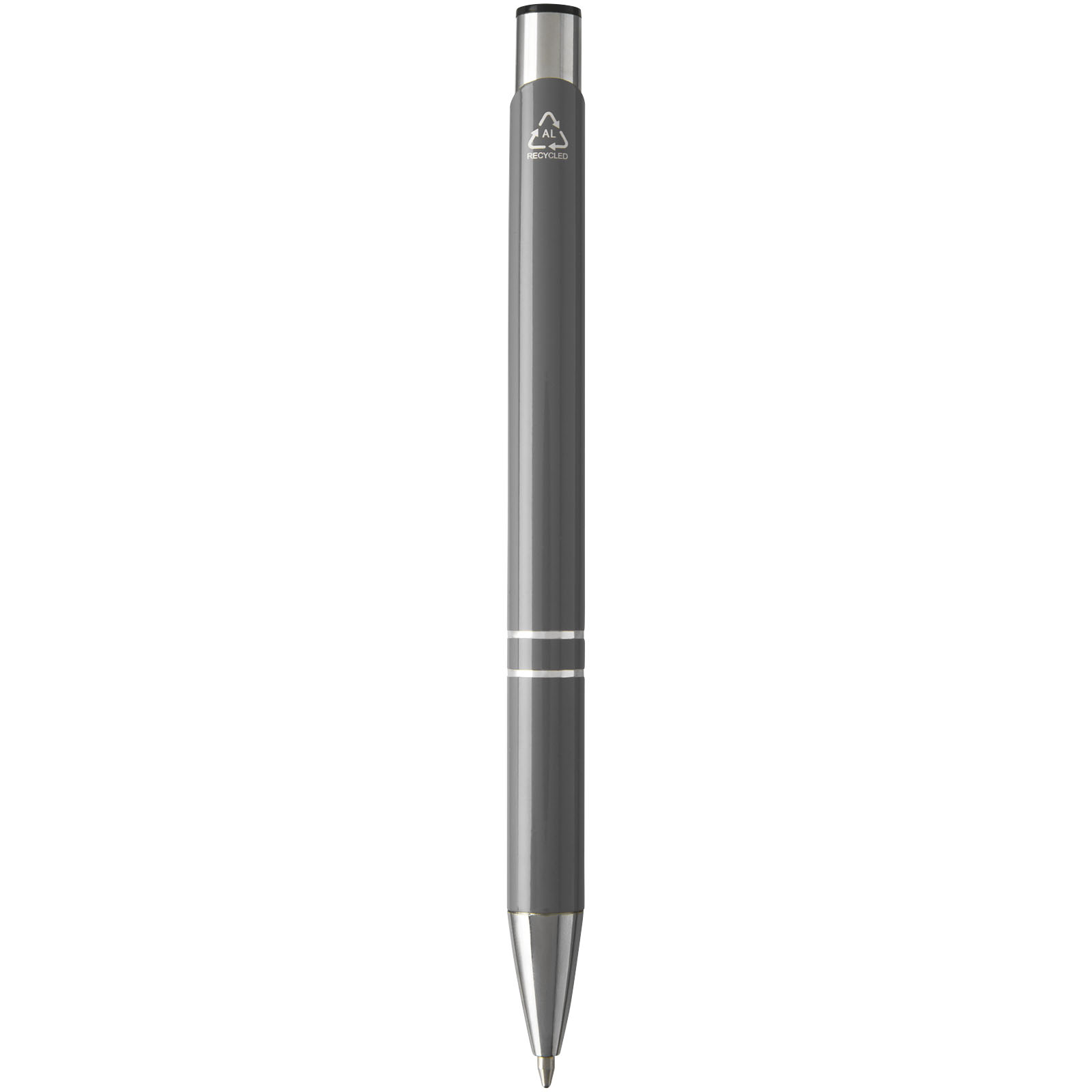 Stylo bille en aluminium recyclé Moneta (encre noire)