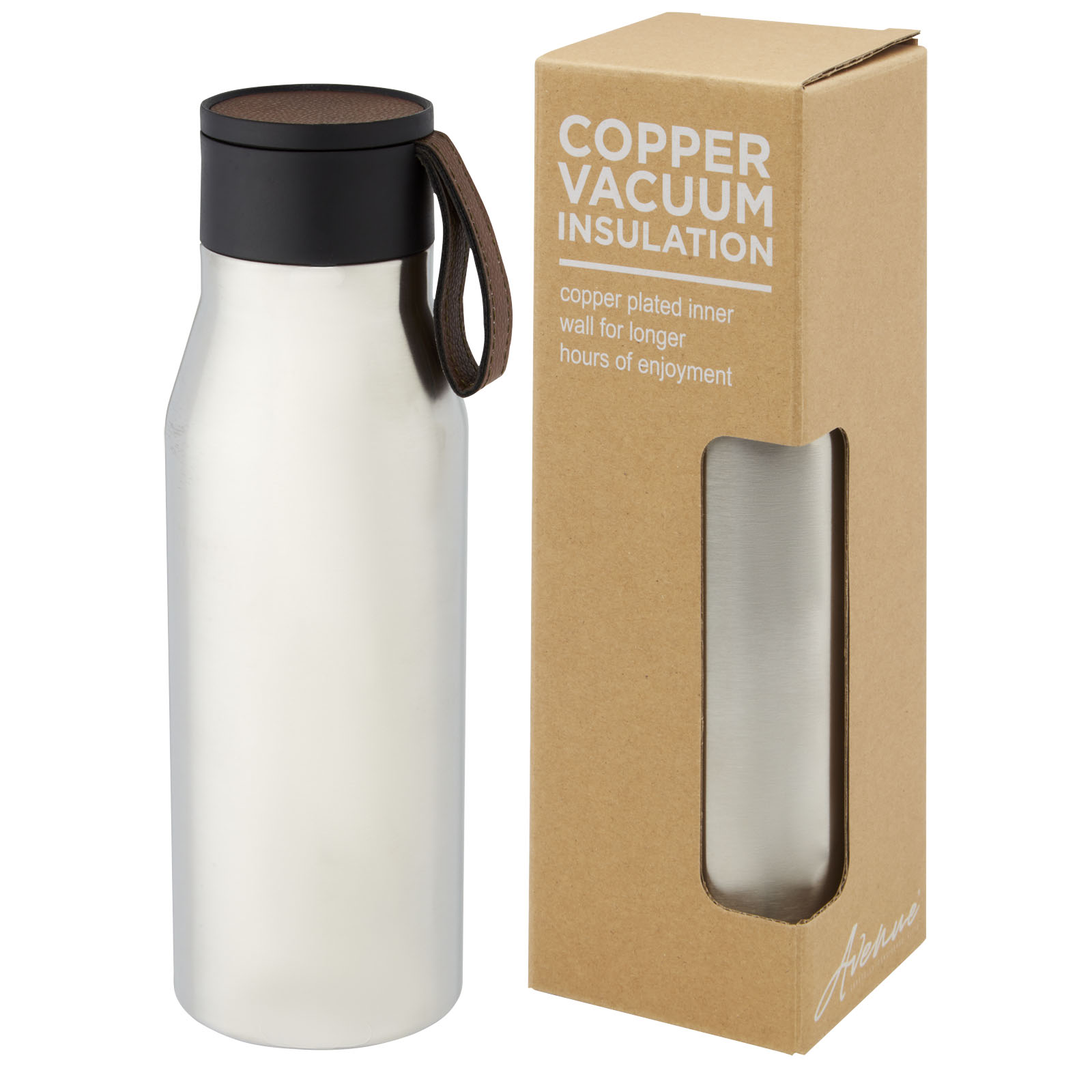 Bouteille Ljungan de 500 ml en acier inoxydable avec isolation par le vide et couche de cuivre