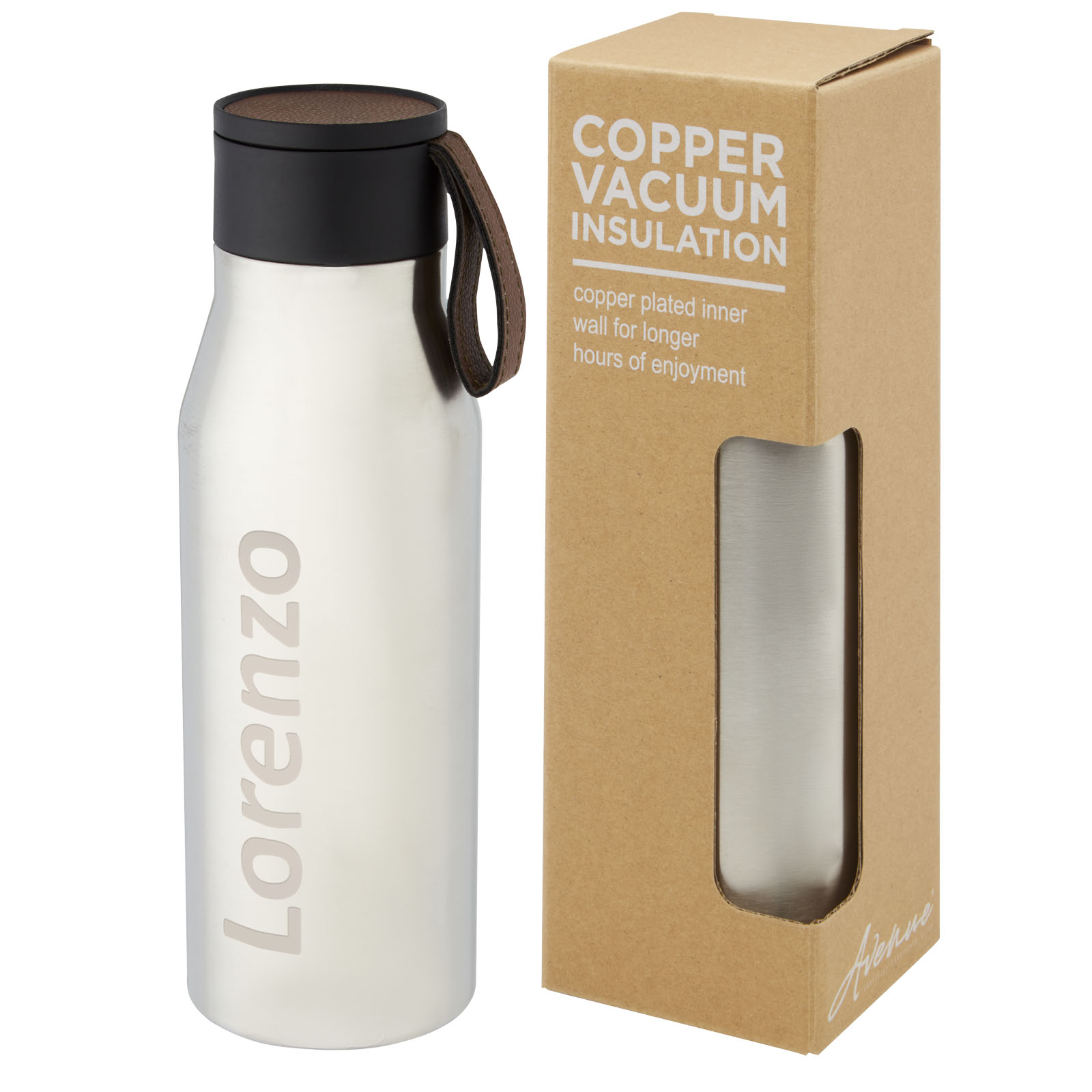 Bouteille Ljungan de 500 ml en acier inoxydable avec isolation par le vide et couche de cuivre