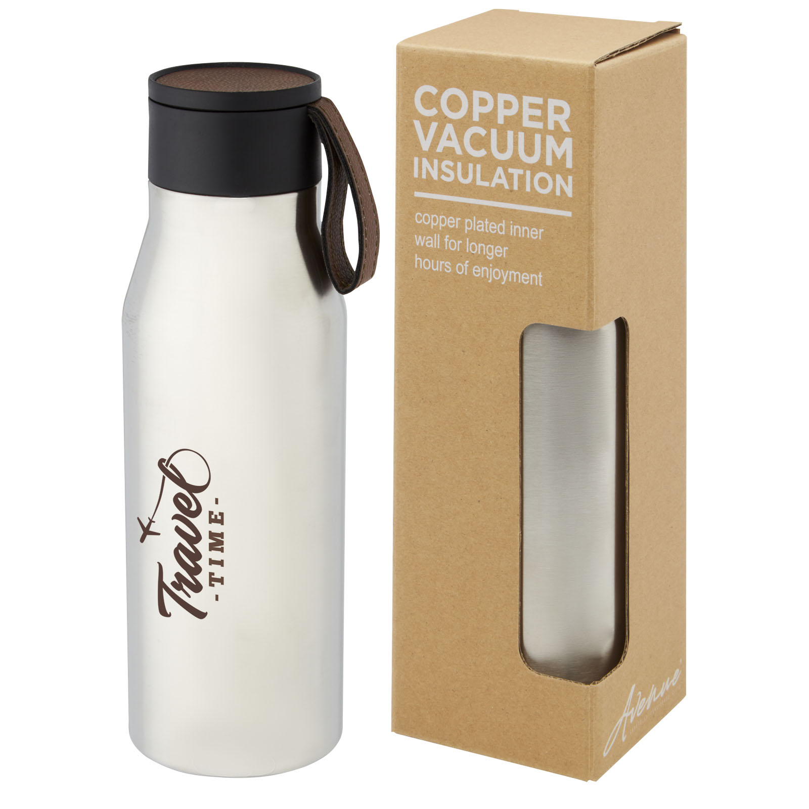 Bouteille Ljungan de 500 ml en acier inoxydable avec isolation par le vide et couche de cuivre