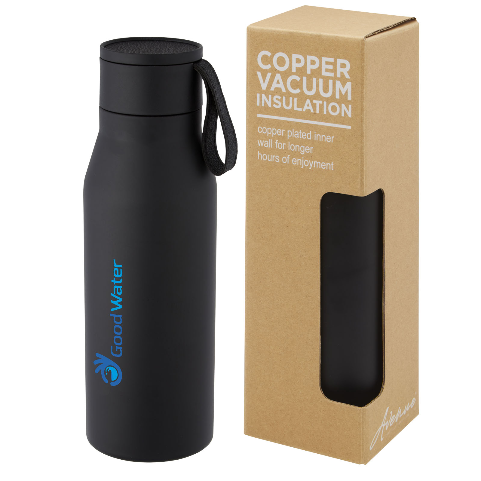 Bouteille Ljungan de 500 ml en acier inoxydable avec isolation par le vide et couche de cuivre
