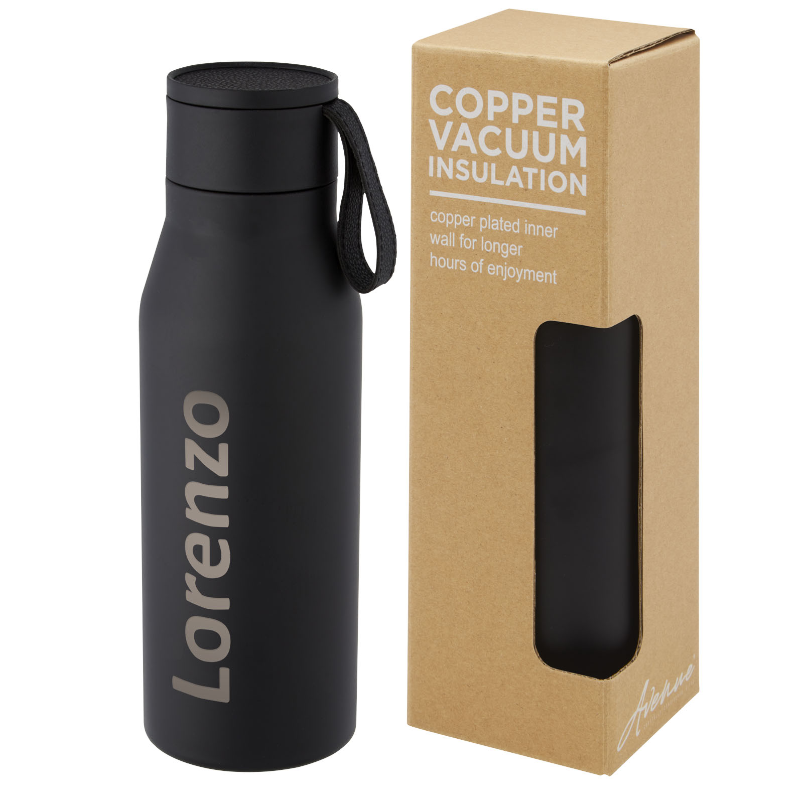 Bouteille Ljungan de 500 ml en acier inoxydable avec isolation par le vide et couche de cuivre