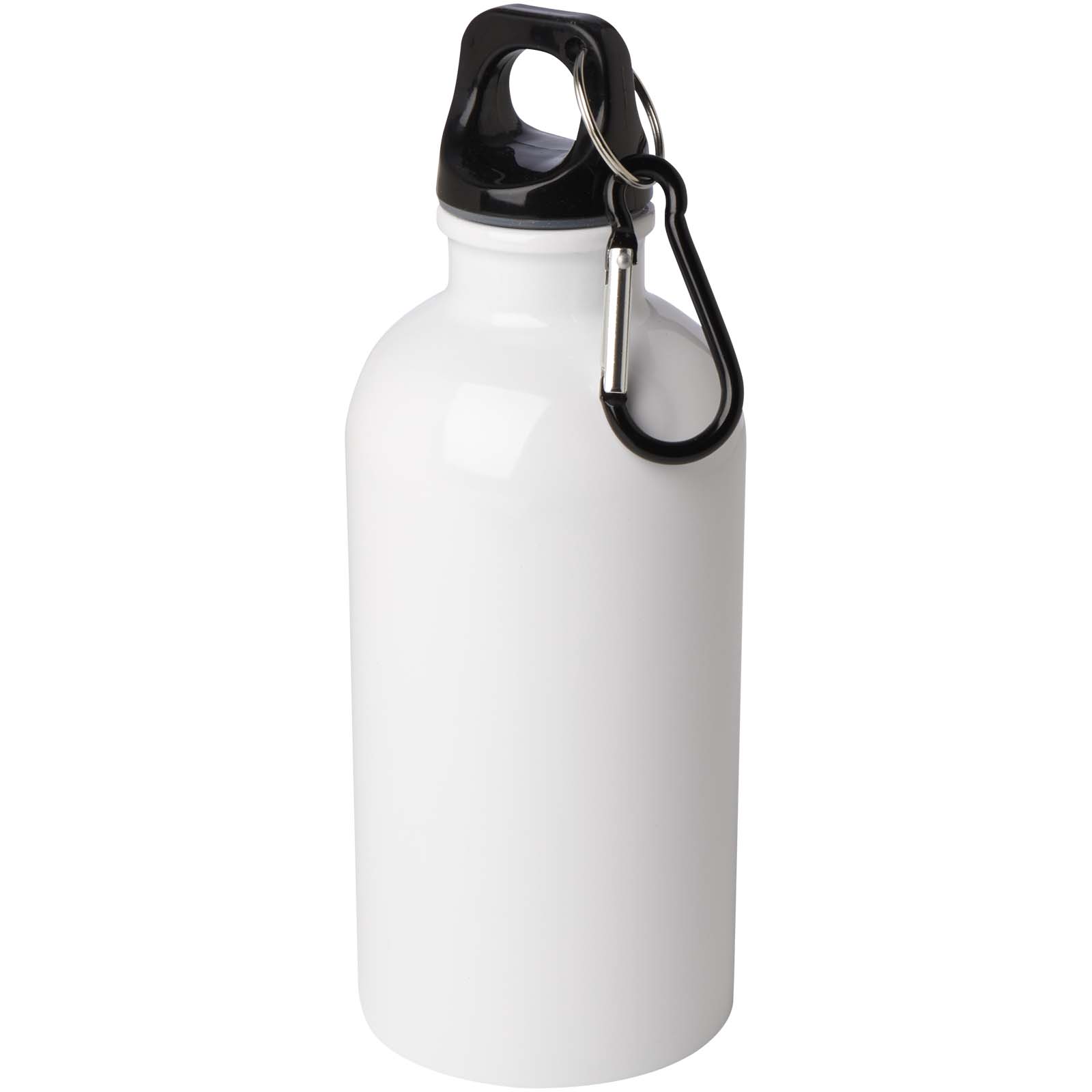 Bouteille d'eau Oregon de 400 ml simple paroi en acier recyclé certifié RCS avec mousqueton