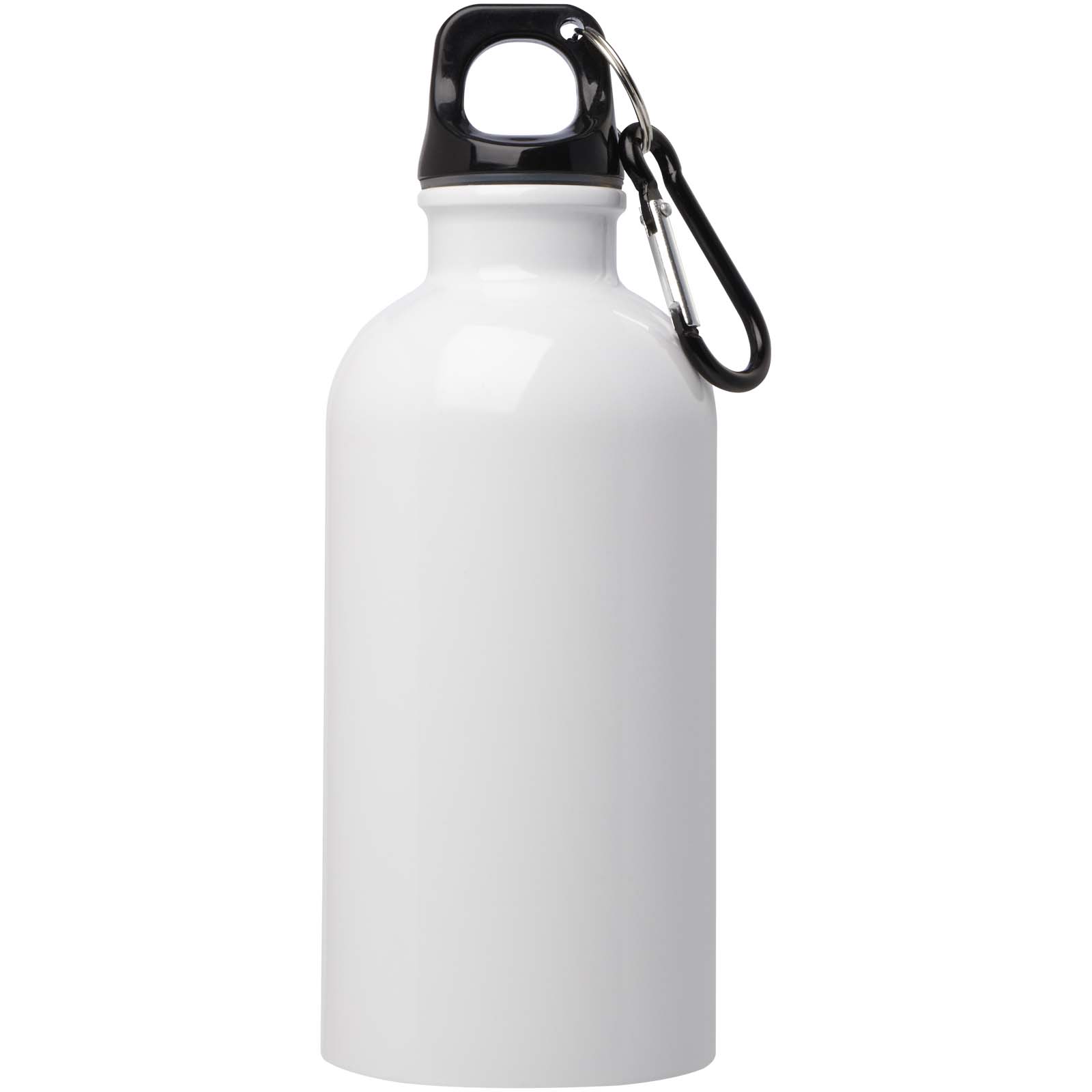 Bouteille d'eau Oregon de 400 ml simple paroi en acier recyclé certifié RCS avec mousqueton