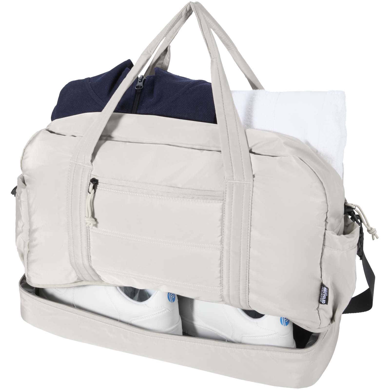Sac de voyage Puffer recyclé certifié GRS avec fond isolé de 30 L