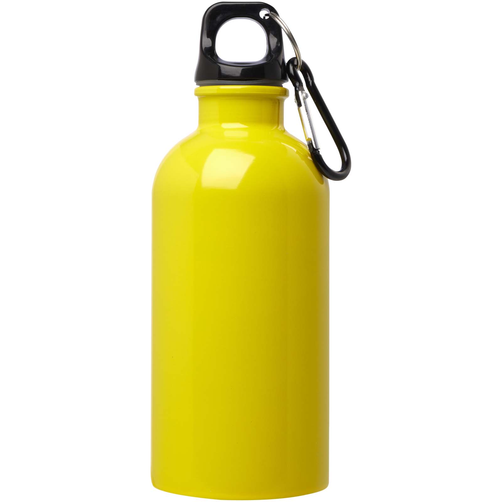 Bouteille d'eau Oregon de 400 ml simple paroi en acier recyclé certifié RCS avec mousqueton