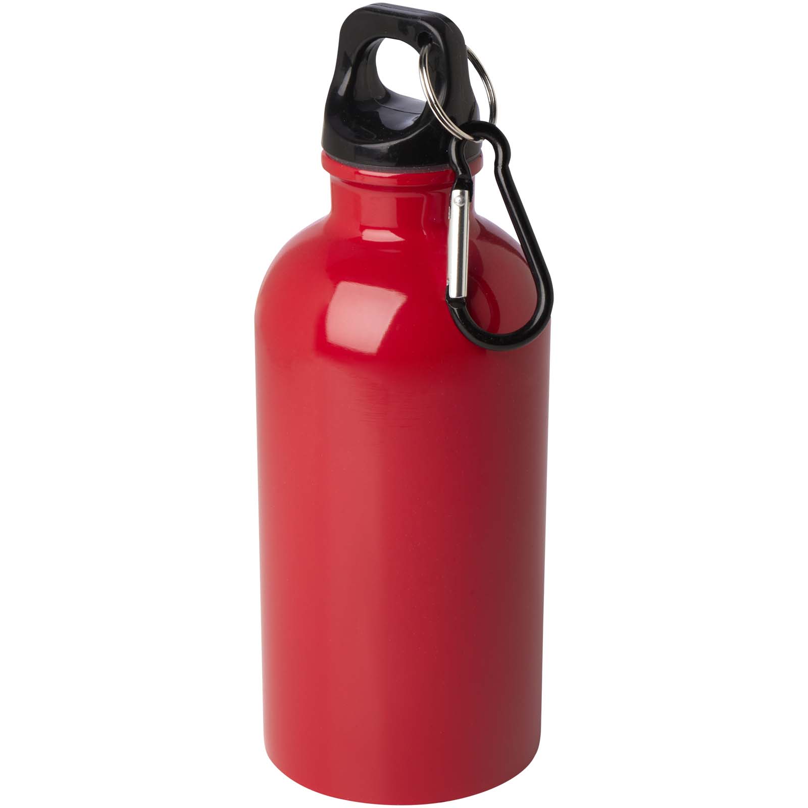 Bouteille d'eau Oregon de 400 ml simple paroi en acier recyclé certifié RCS avec mousqueton