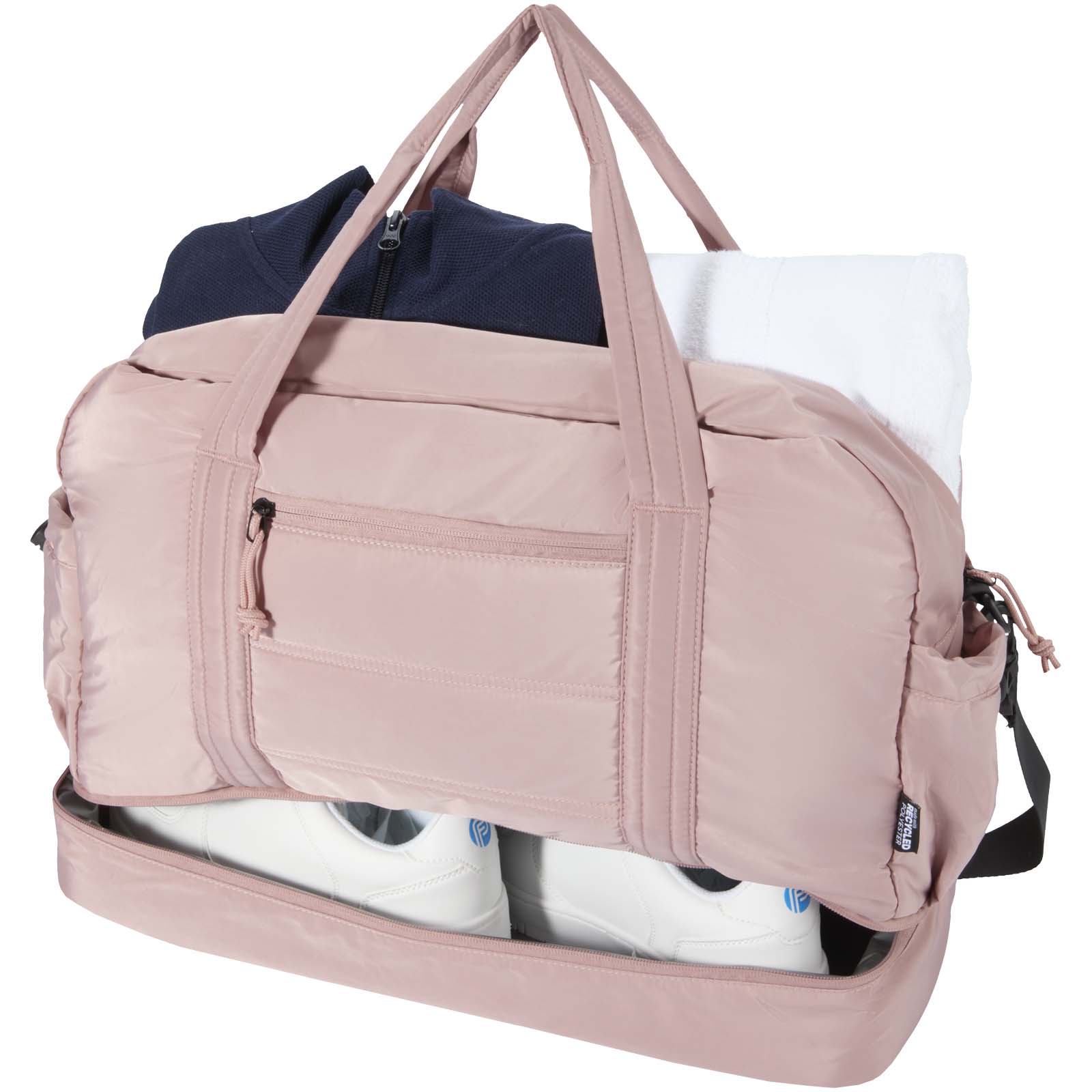 Sac de voyage Puffer recyclé certifié GRS avec fond isolé de 30 L