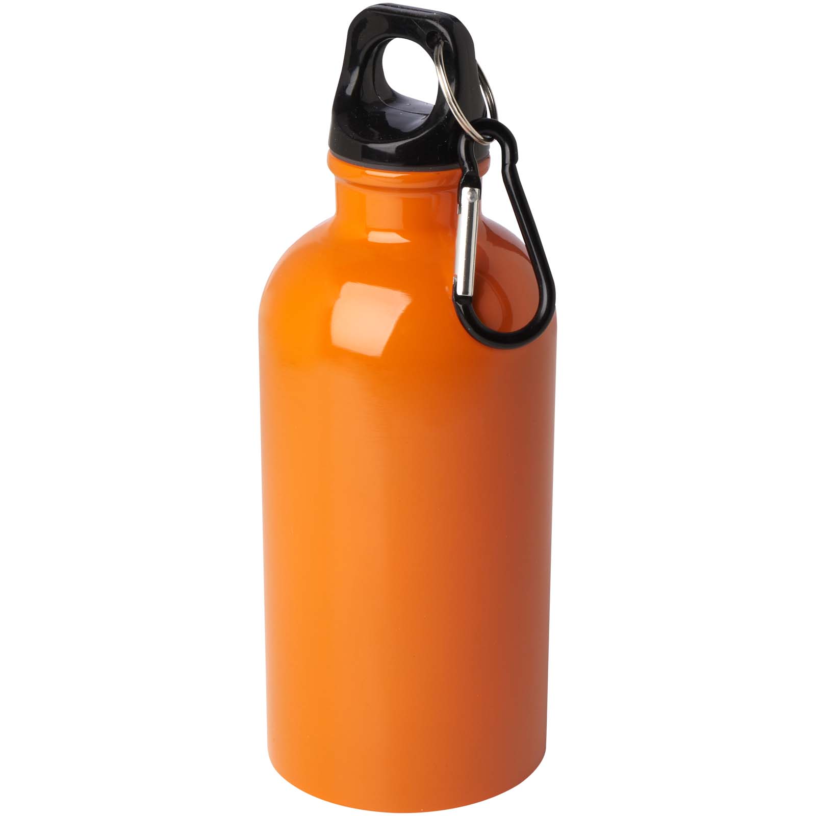 Bouteille d'eau Oregon de 400 ml simple paroi en acier recyclé certifié RCS avec mousqueton