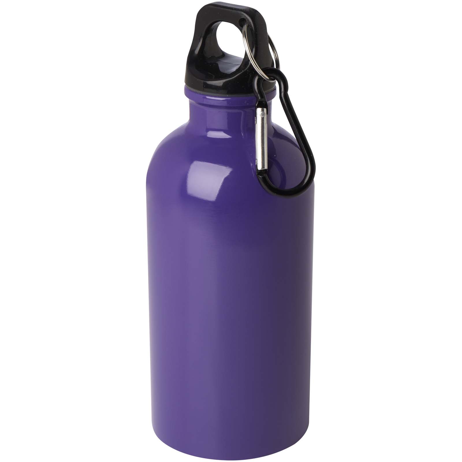 Bouteille d'eau Oregon de 400 ml simple paroi en acier recyclé certifié RCS avec mousqueton