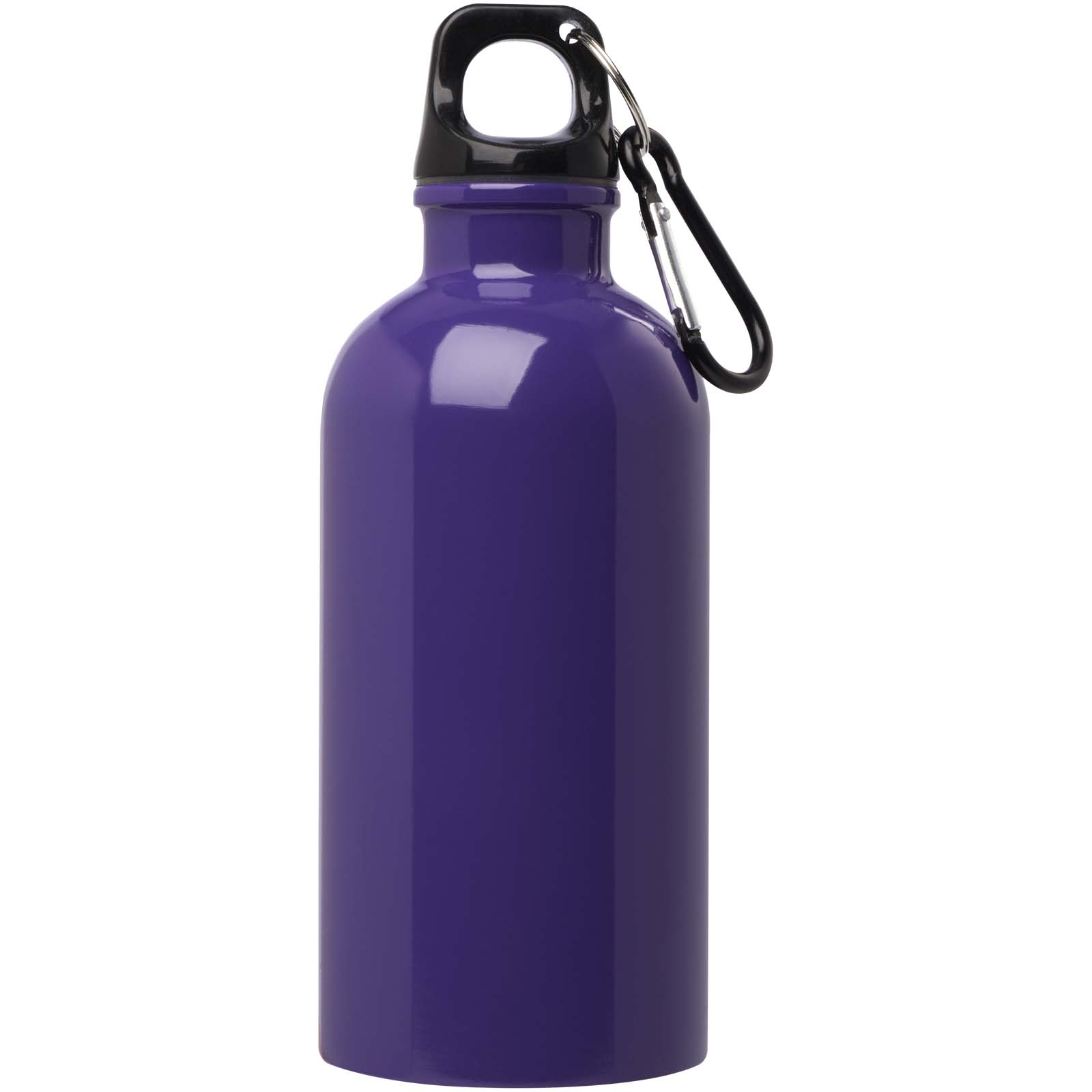 Bouteille d'eau Oregon de 400 ml simple paroi en acier recyclé certifié RCS avec mousqueton