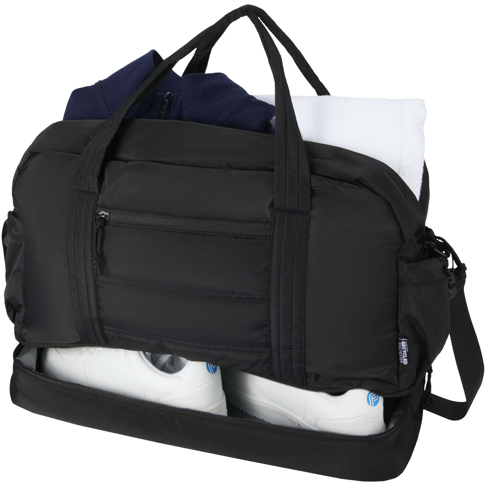 Sac de voyage Puffer recyclé certifié GRS avec fond isolé de 30 L