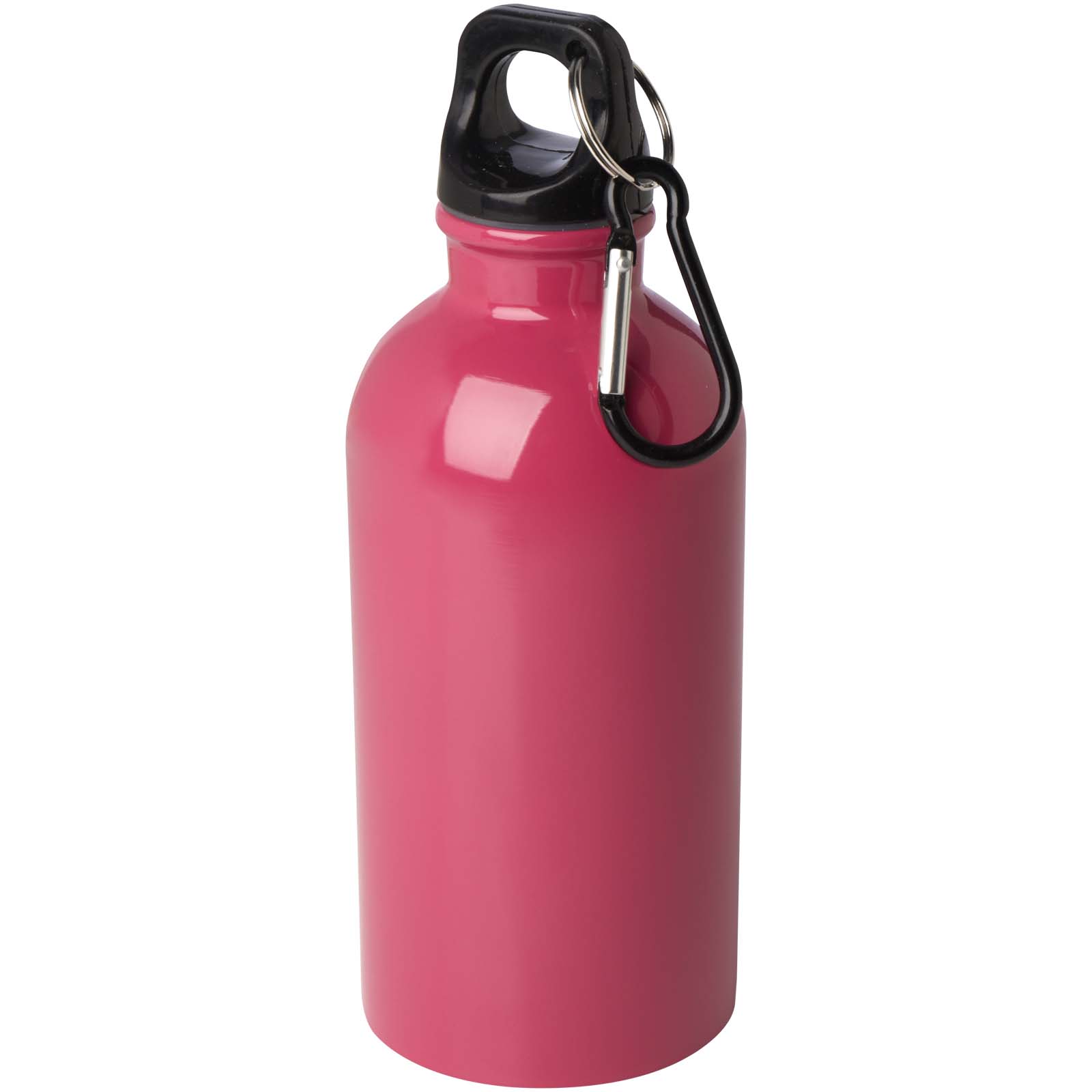 Bouteille d'eau Oregon de 400 ml simple paroi en acier recyclé certifié RCS avec mousqueton