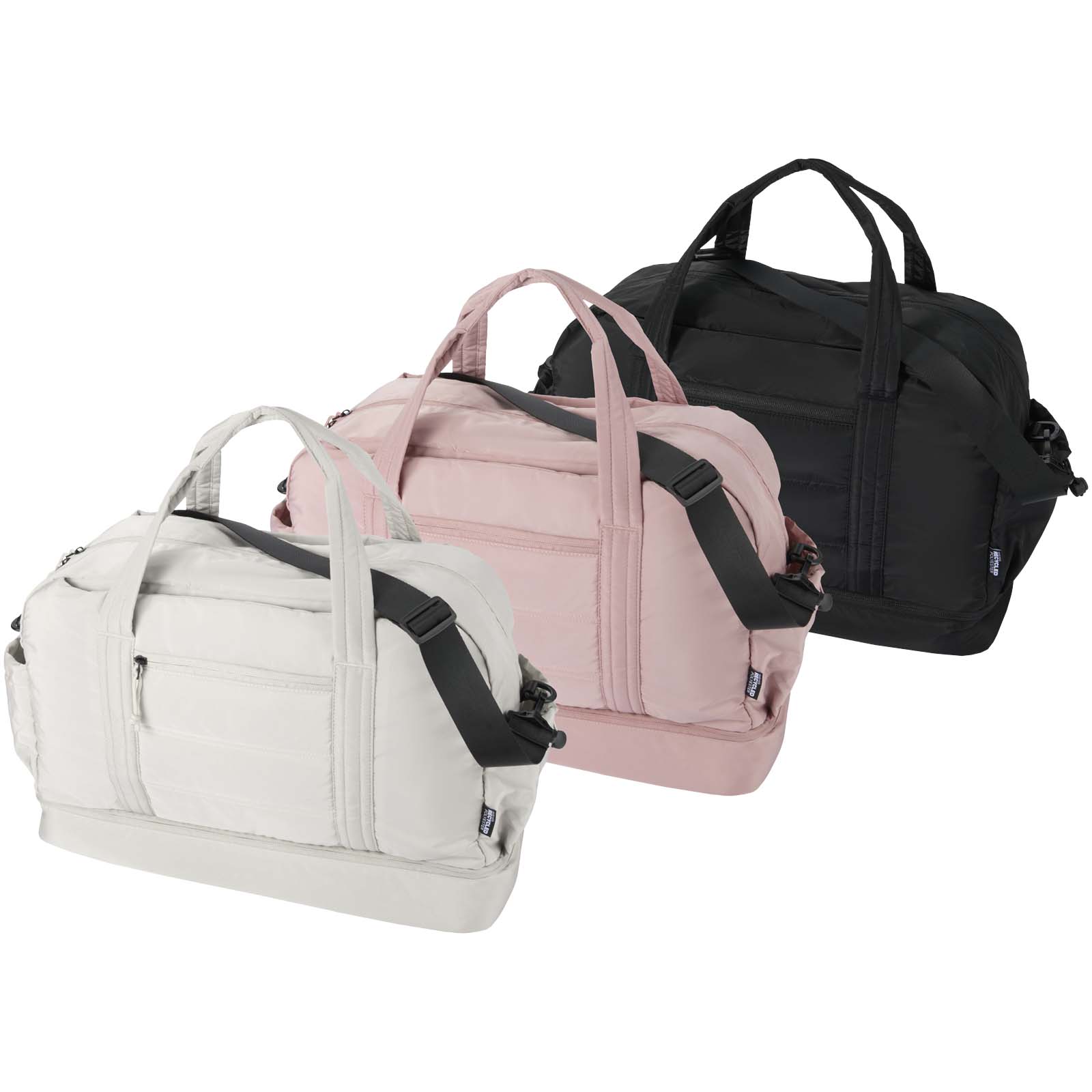 Sac de voyage Puffer recyclé certifié GRS avec fond isolé de 30 L
