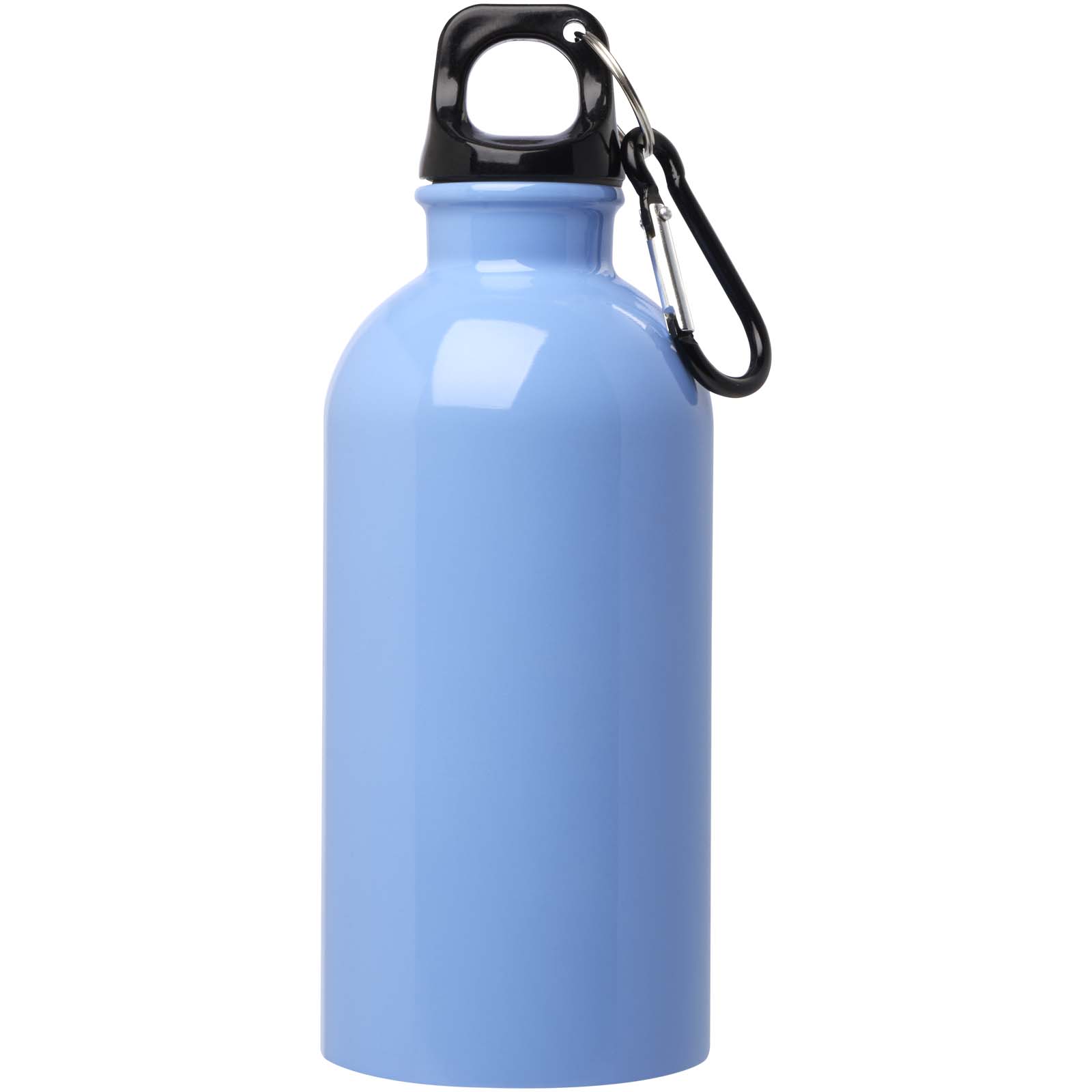 Bouteille d'eau Oregon de 400 ml simple paroi en acier recyclé certifié RCS avec mousqueton